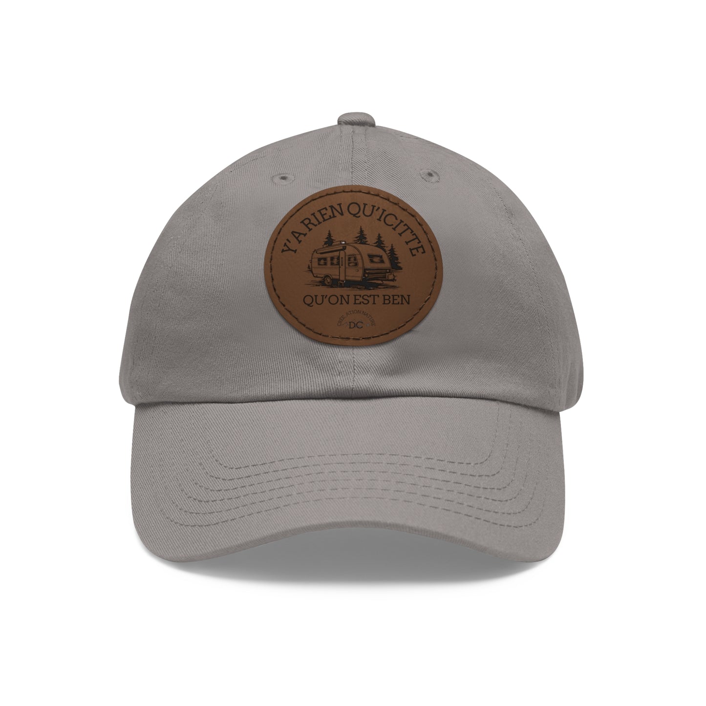 Casual Dad Hat with Leather Patch - "La Rien Qu'Quitte" - Crée_ation Nature DC