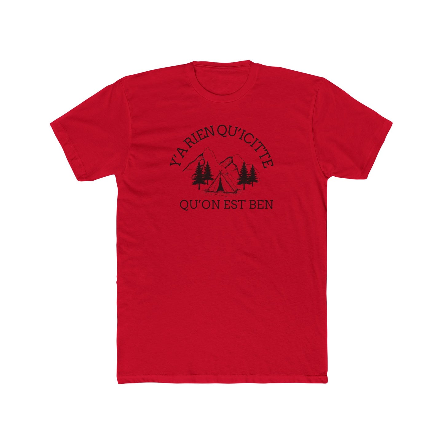 Adventure Vibes Unisex Cotton Crew Tee - "Y'a Rien Qu'icitte" - Perfect for Nature Lovers - Crée_ation Nature DC