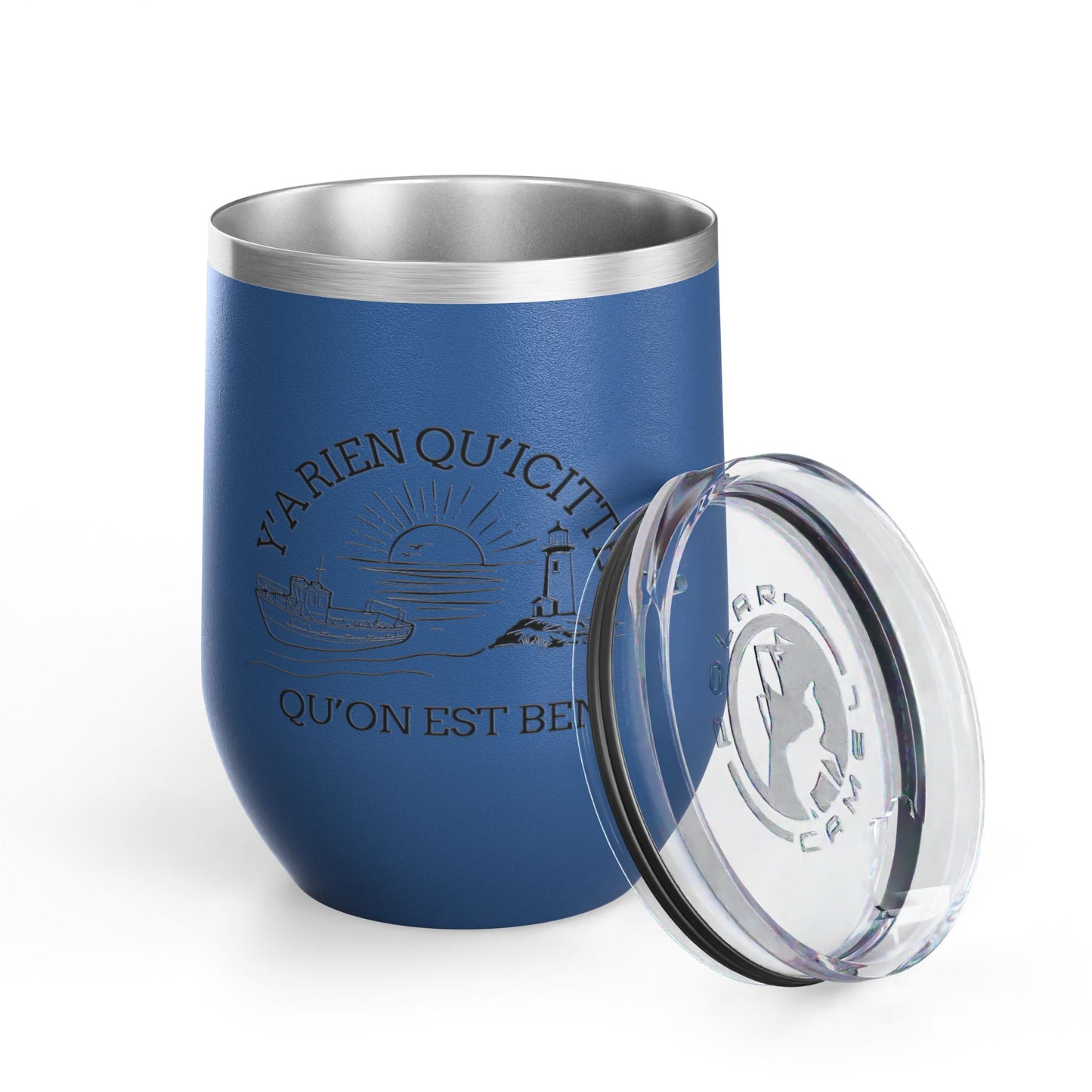 Chic Wine Tumbler - 12oz Inspirational Travel Mug with Nautical Design - Crée_ation Nature DC