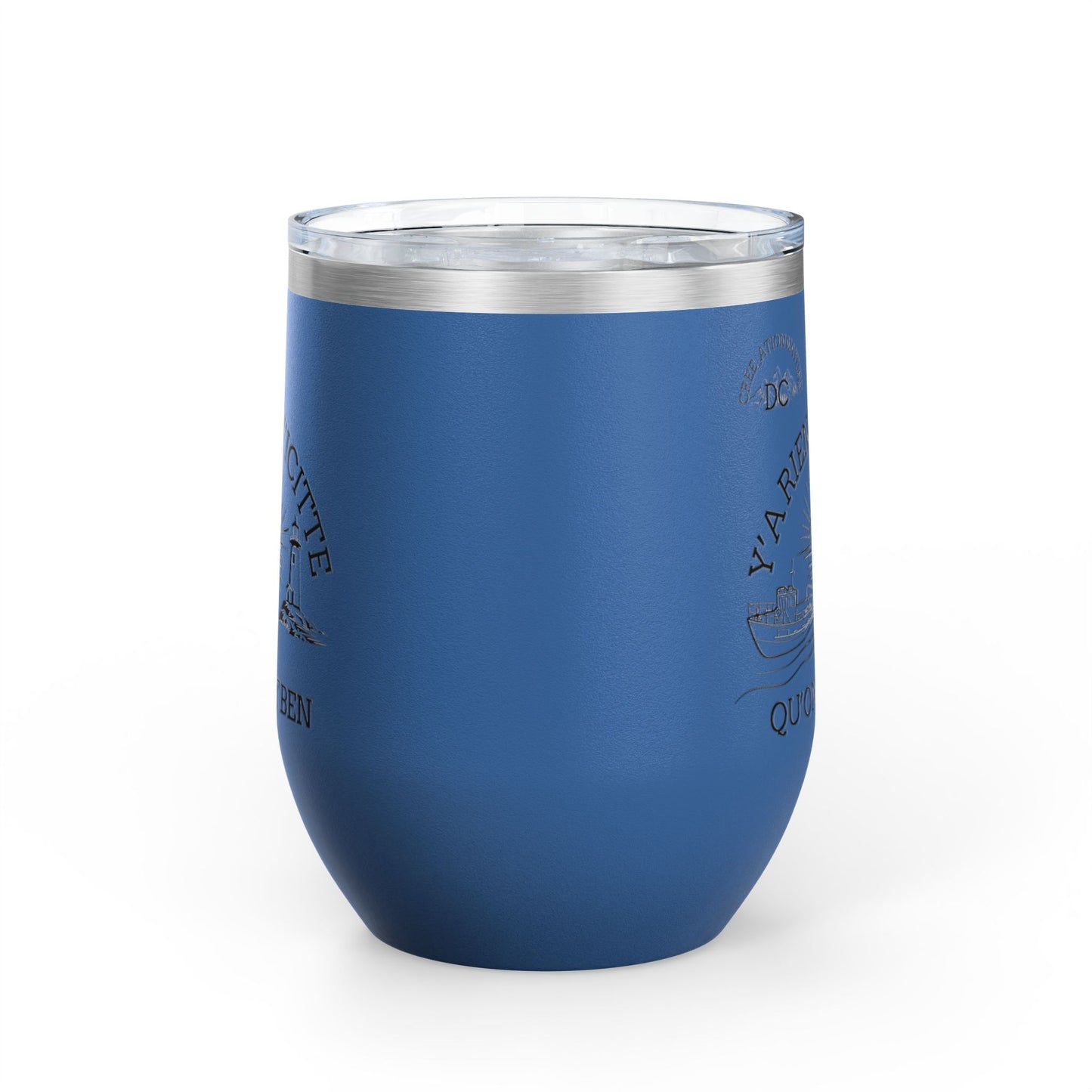 Chic Wine Tumbler - 12oz Inspirational Travel Mug with Nautical Design - Crée_ation Nature DC