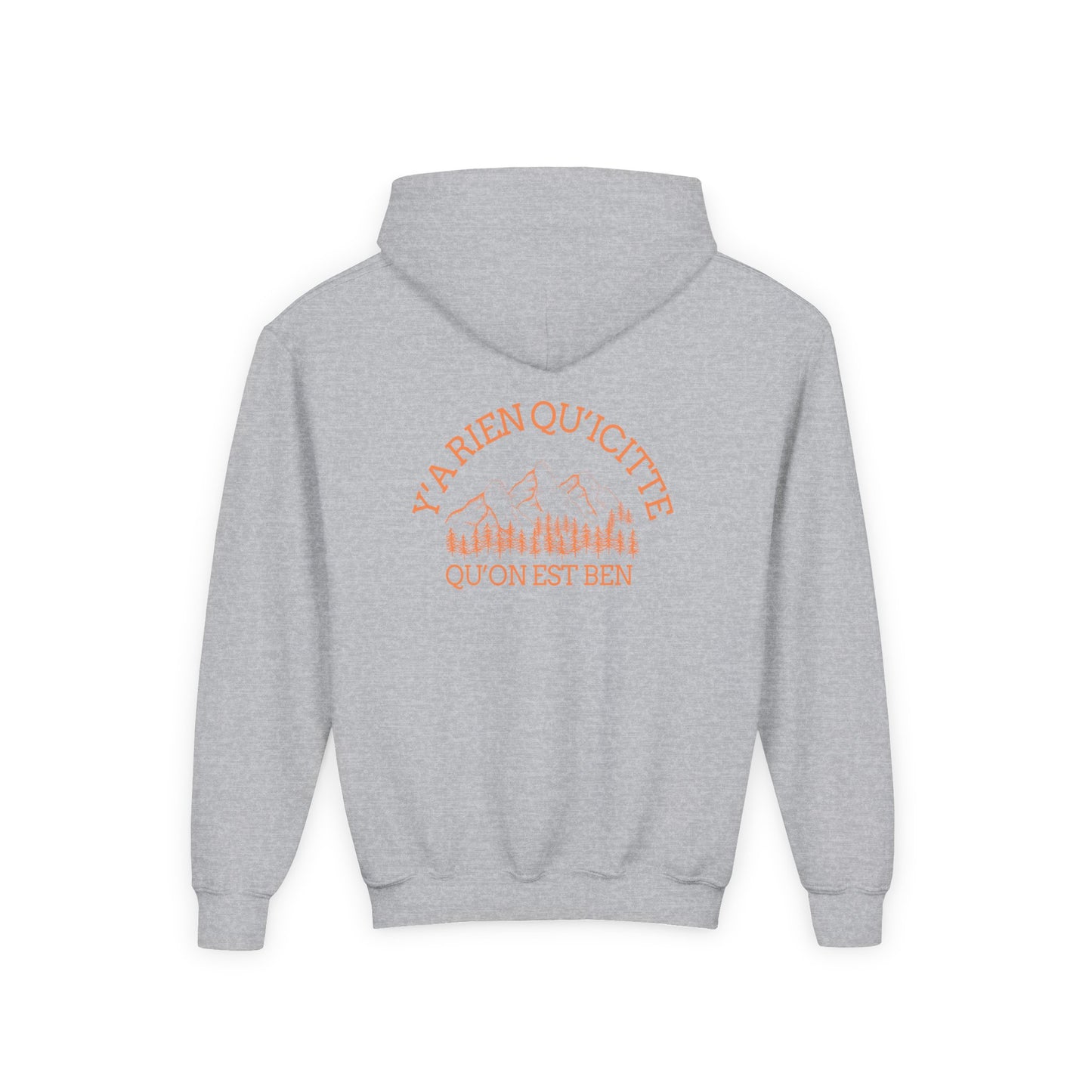 Youth Heavy Blend Hooded Sweatshirt - Nature Inspired Design with Motivational Text
