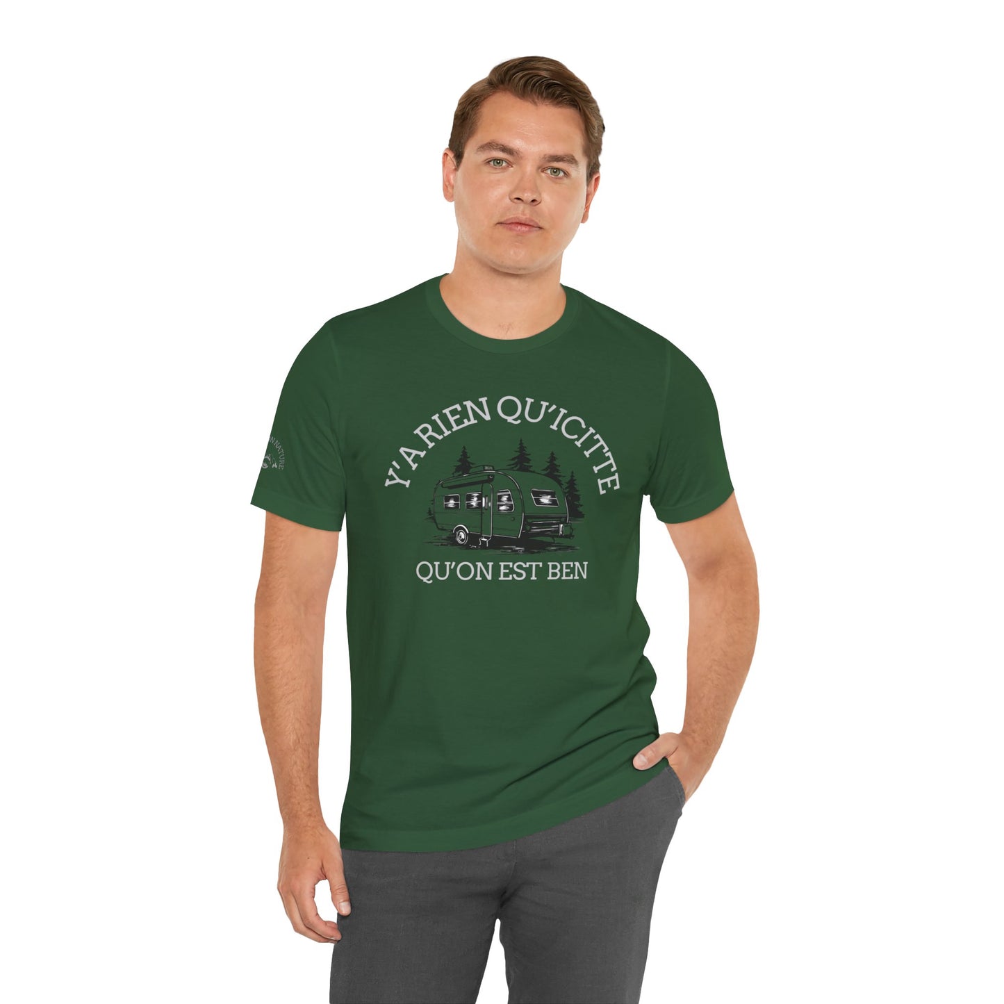Retro Camping Graphic Tee - "Y'a Rien Quitté" - Crée_ation Nature DC