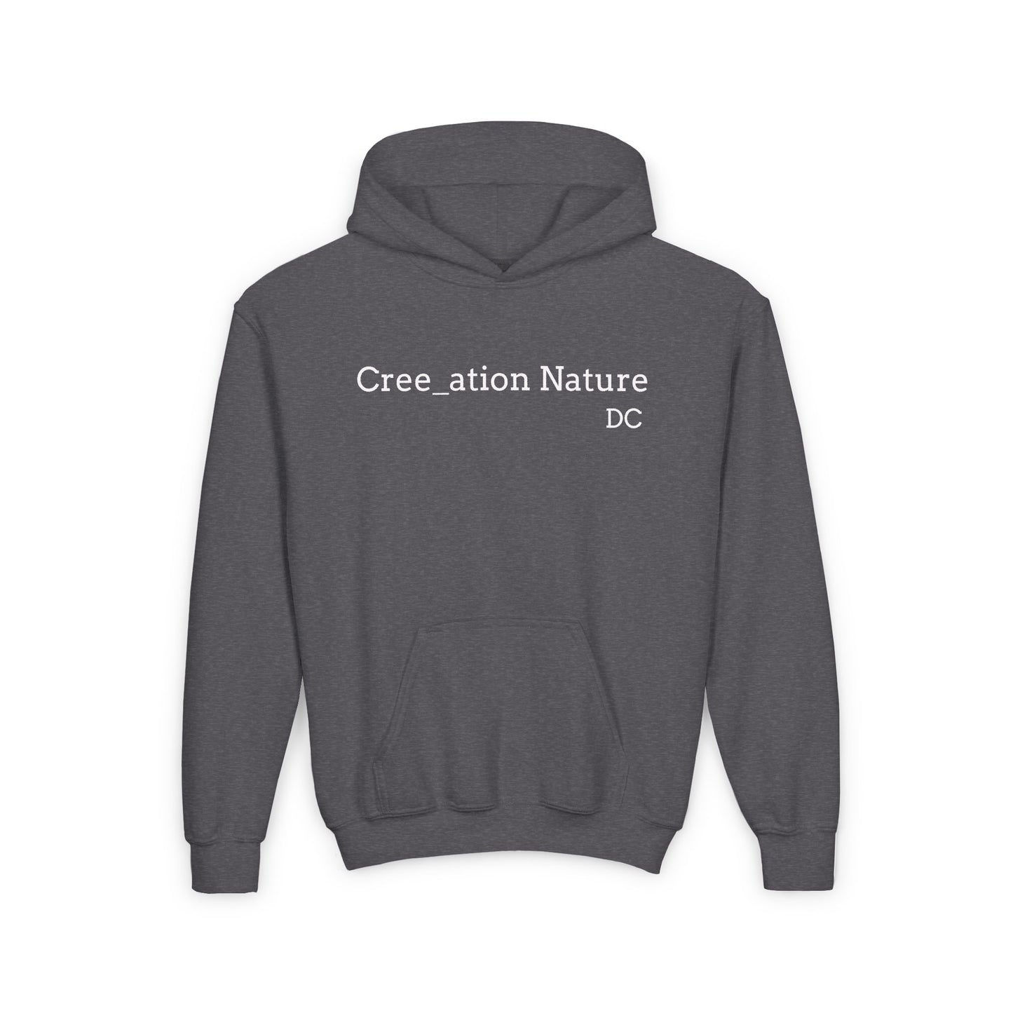 Youth Heavy Blend Hooded Sweatshirt - Cree_ation Nature Moose Design