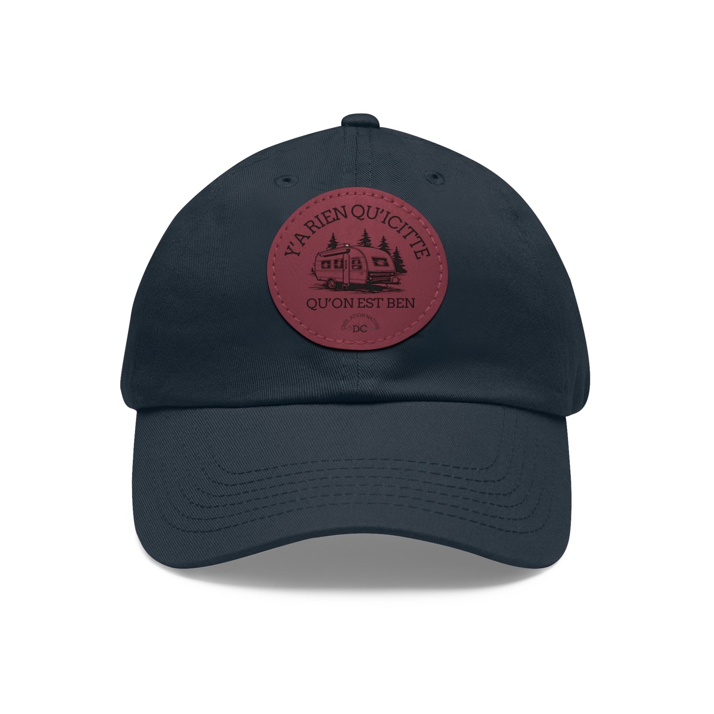 Casual Dad Hat with Leather Patch - "La Rien Qu'Quitte" - Crée_ation Nature DC
