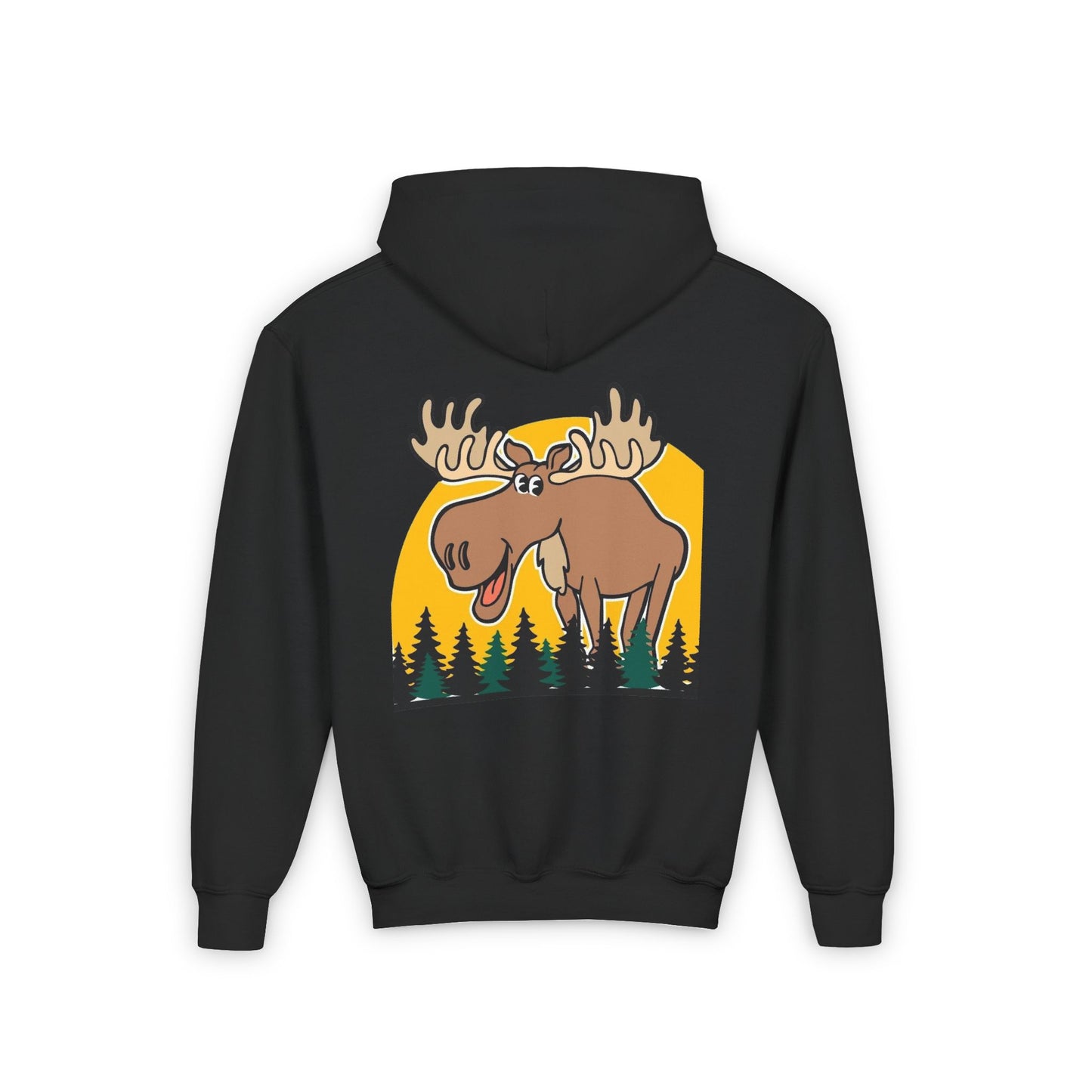 Youth Heavy Blend Hooded Sweatshirt - Cree_ation Nature Moose Design