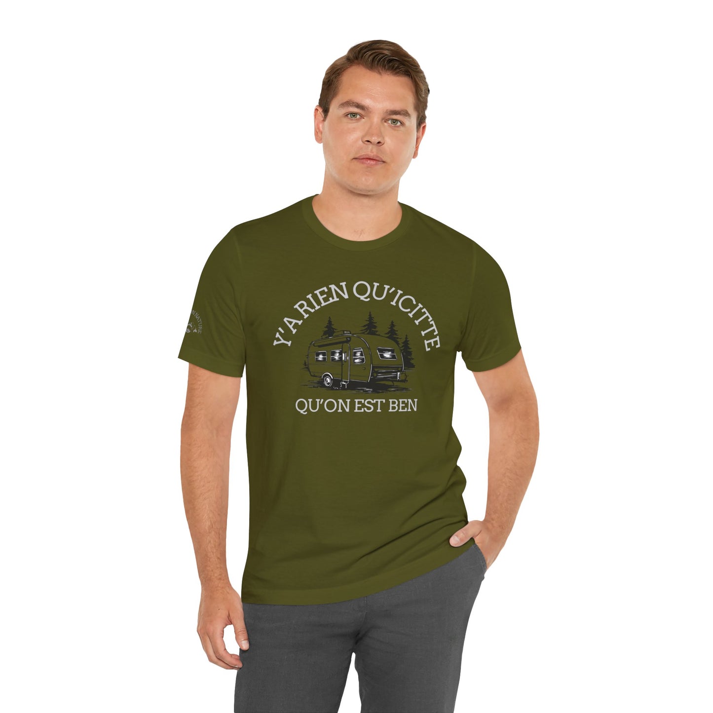 Retro Camping Graphic Tee - "Y'a Rien Quitté" - Crée_ation Nature DC