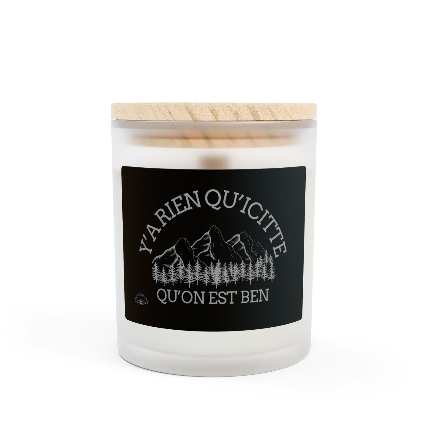 bougie en verre givré - 11oz with Mountain Design | Cozy Home Decor Gift