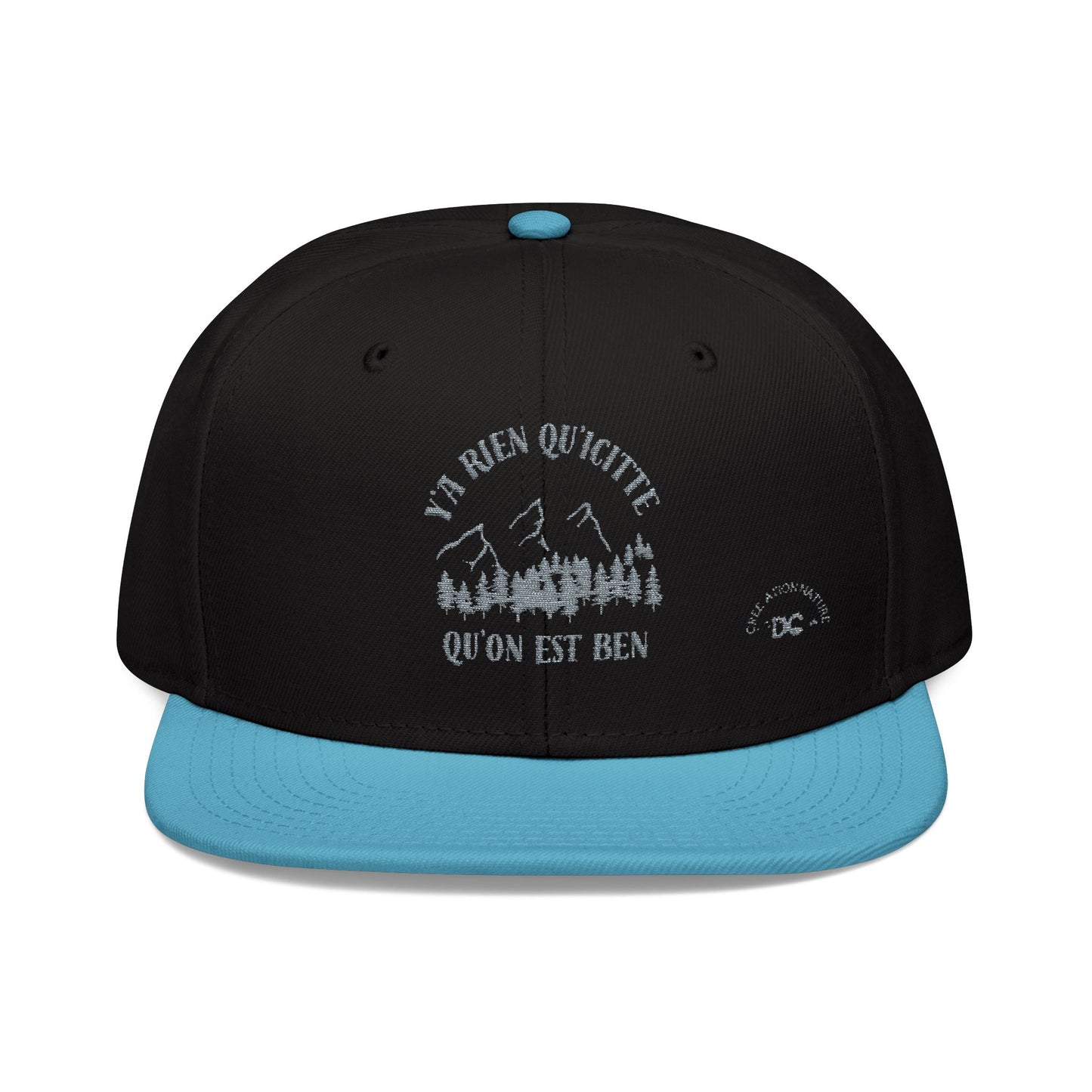 Embroidered Mountain Snapback Cap - Outdoor Adventure Hat -Crée_ation Nature DC