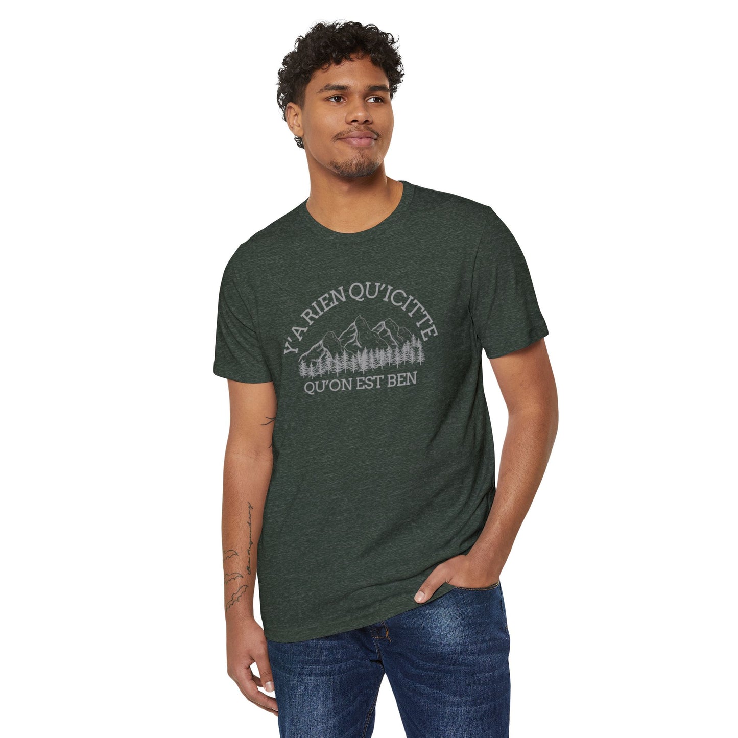 Eco-Friendly Mountain Vibes T-Shirt | Unisex Organic Tee for Nature Lovers -Crée_ation Nature DC