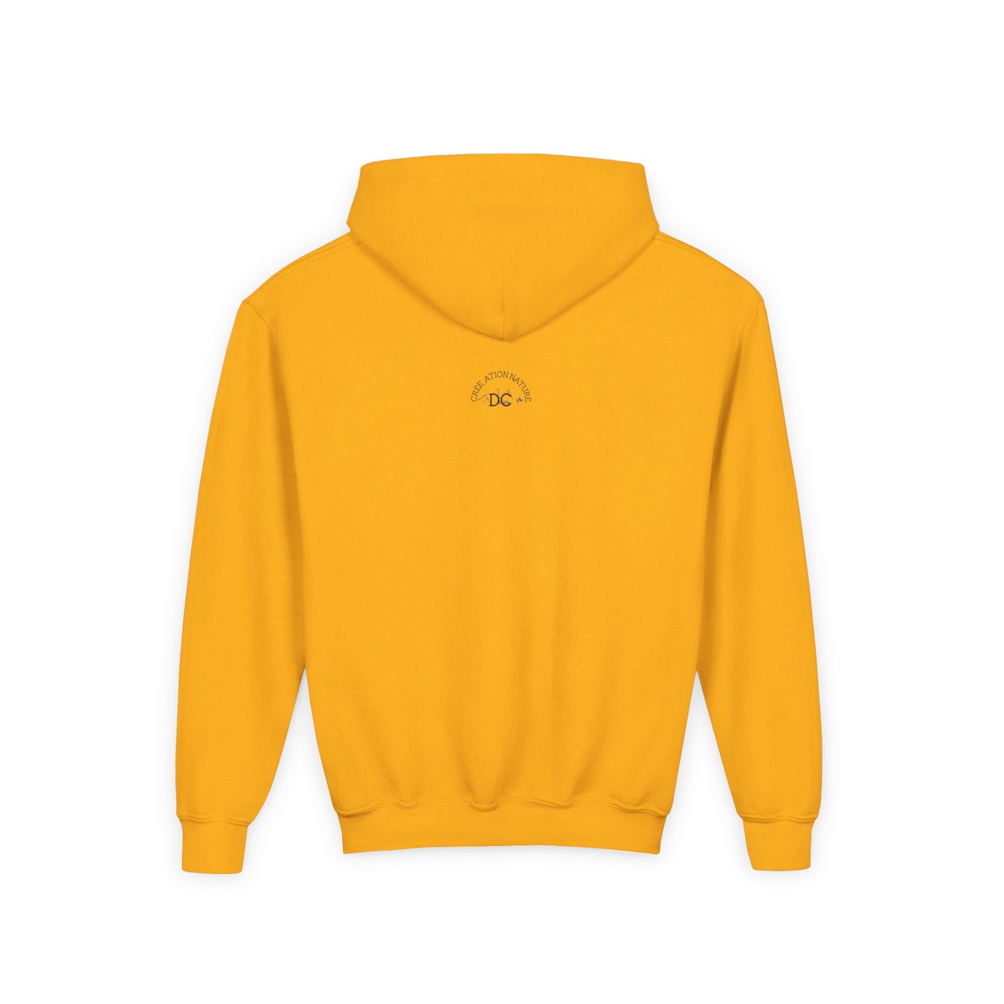 Youth Hooded Sweatshirt with Mountain Design "Y'a Rien Qu'citte"- Crée_ation Nature DC