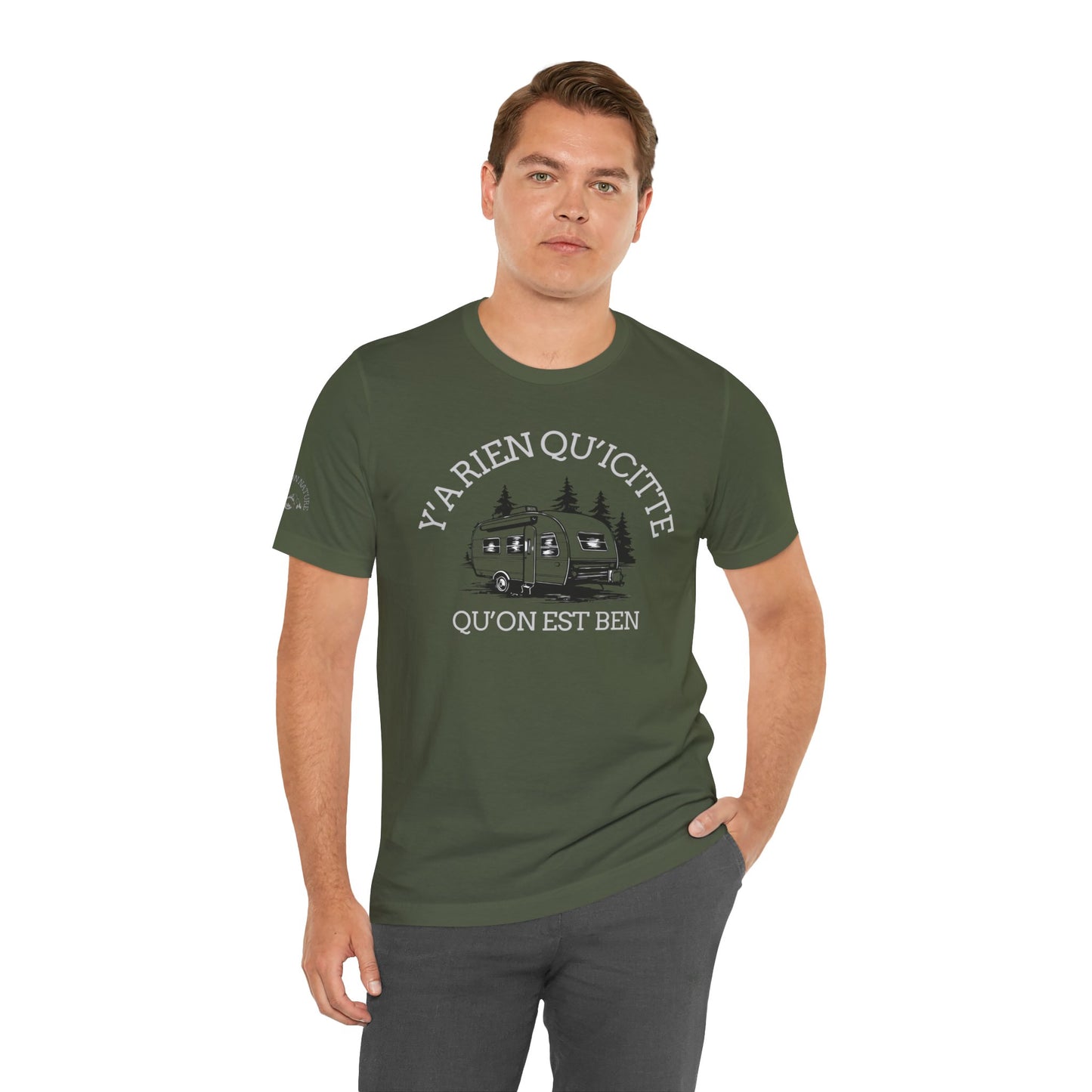 Retro Camping Graphic Tee - "Y'a Rien Quitté" - Crée_ation Nature DC