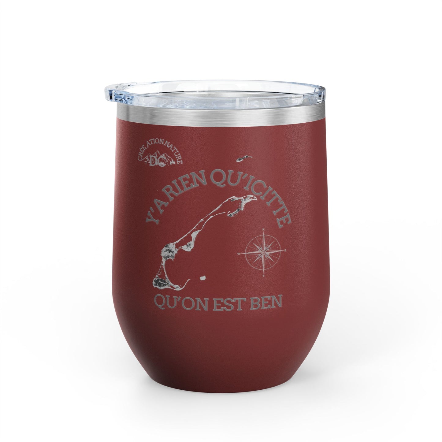 Adventure Awaits Wine Tumbler - 12oz Travel Cup with Motivational Quote Crée_ation Nature DC