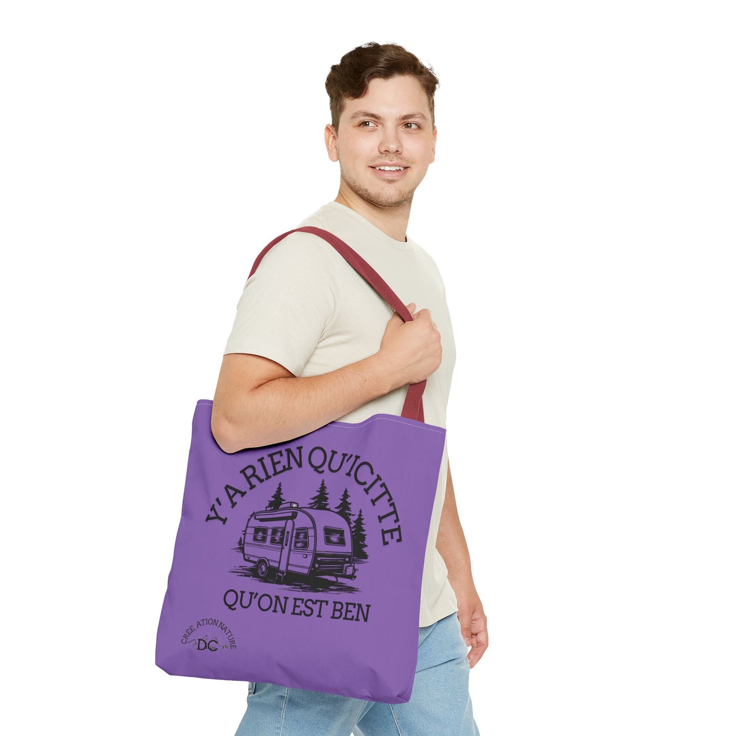sac fourre-tout - "Y'a Rien Qu'icitte Qu'on Est Ben" Adventure Design - Crée_Ation Nature DC