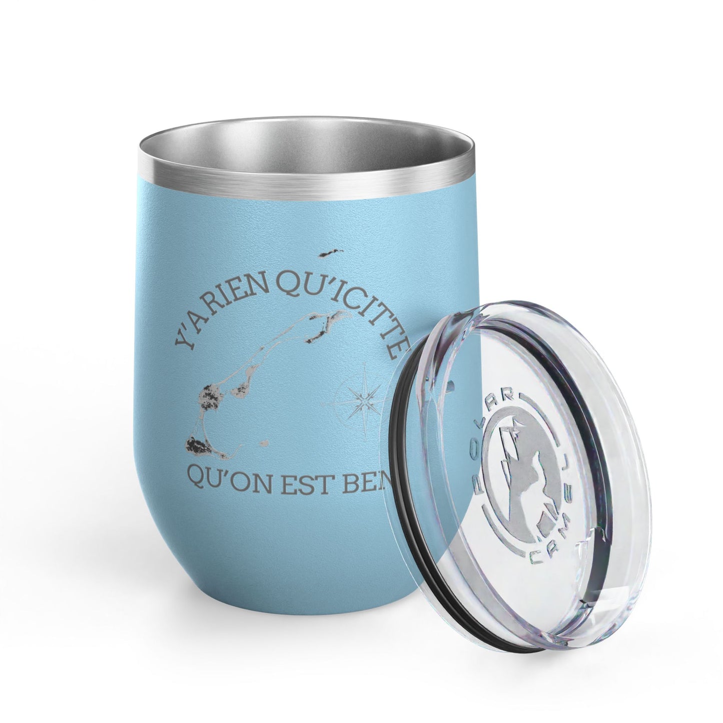 Adventure Awaits Wine Tumbler - 12oz Travel Cup with Motivational Quote Crée_ation Nature DC