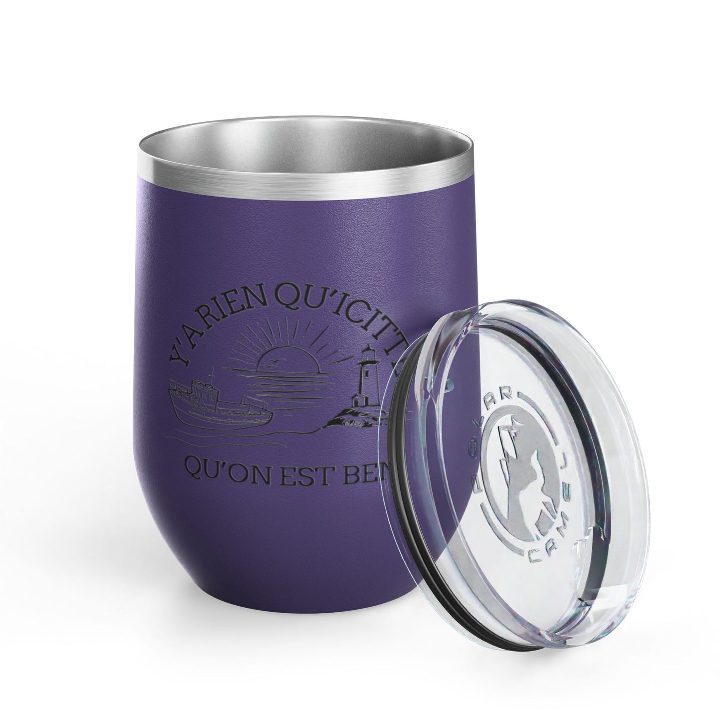 Chic Wine Tumbler - 12oz Inspirational Travel Mug with Nautical Design - Crée_ation Nature DC