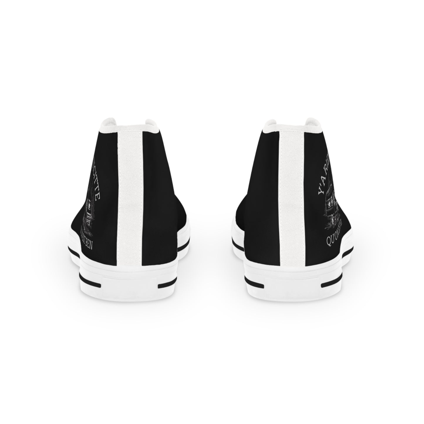Stylish Men's High Top Sneakers - Unique Black Design with Vintage Print