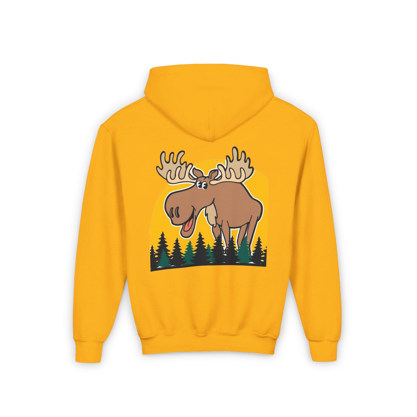 Youth Heavy Blend Hooded Sweatshirt - Cree_ation Nature Moose Design