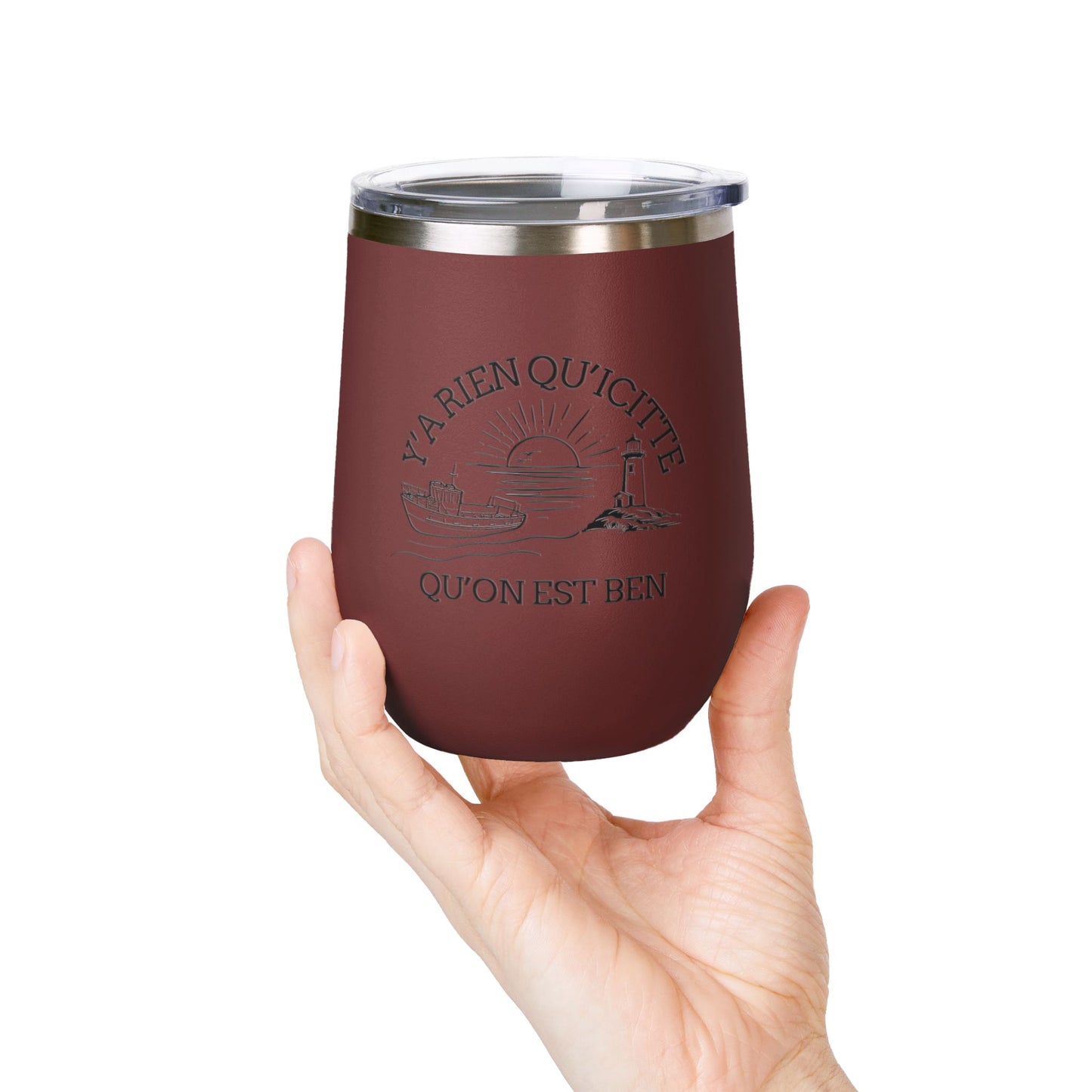 Chic Wine Tumbler - 12oz Inspirational Travel Mug with Nautical Design - Crée_ation Nature DC