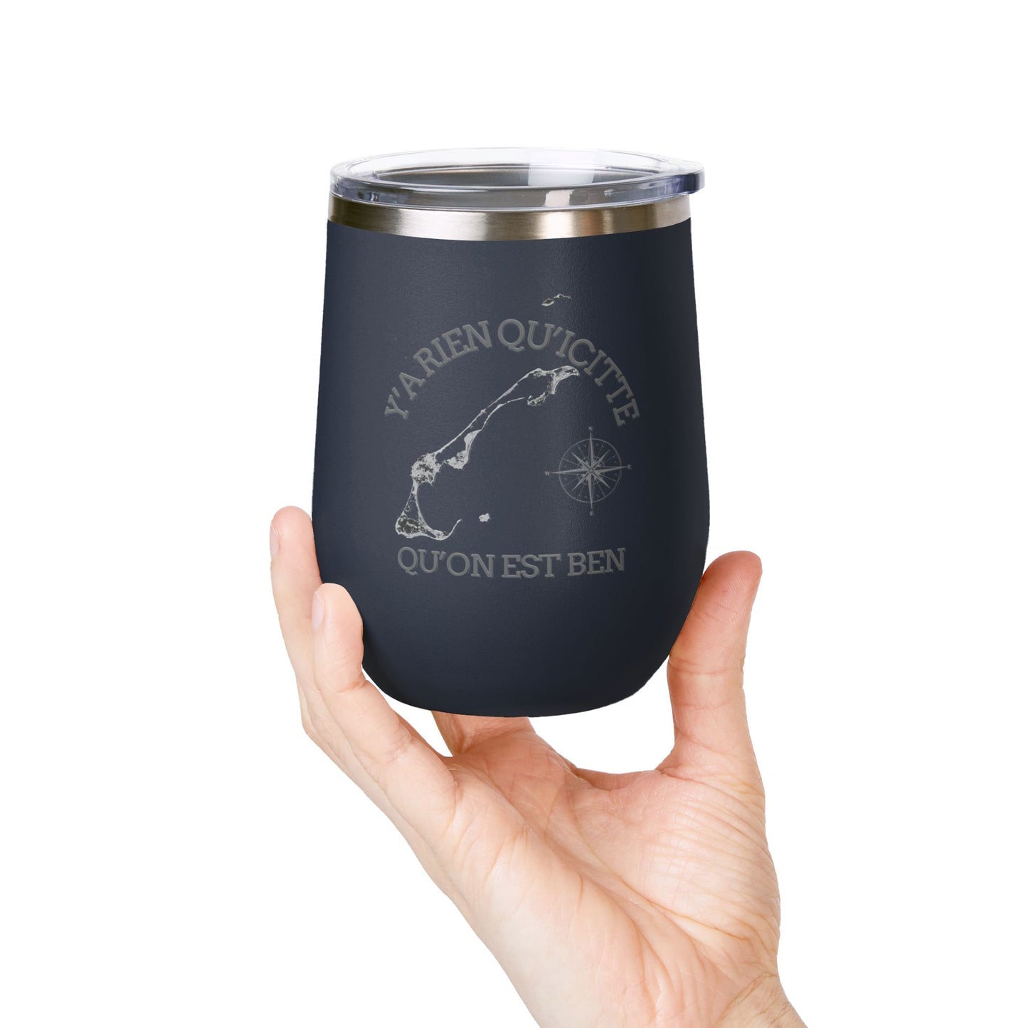 Adventure Awaits Wine Tumbler - 12oz Travel Cup with Motivational Quote Crée_ation Nature DC