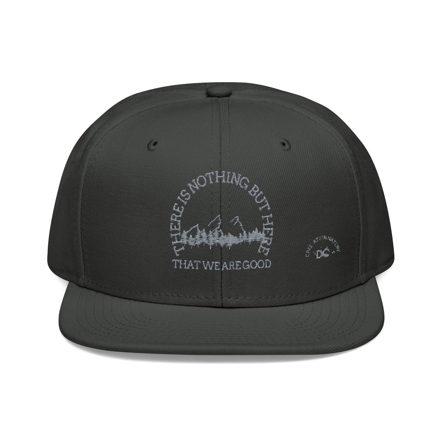 Embroidered Snapback Cap - "There Is Nothing But Here" - Crée_ation Nature Dc