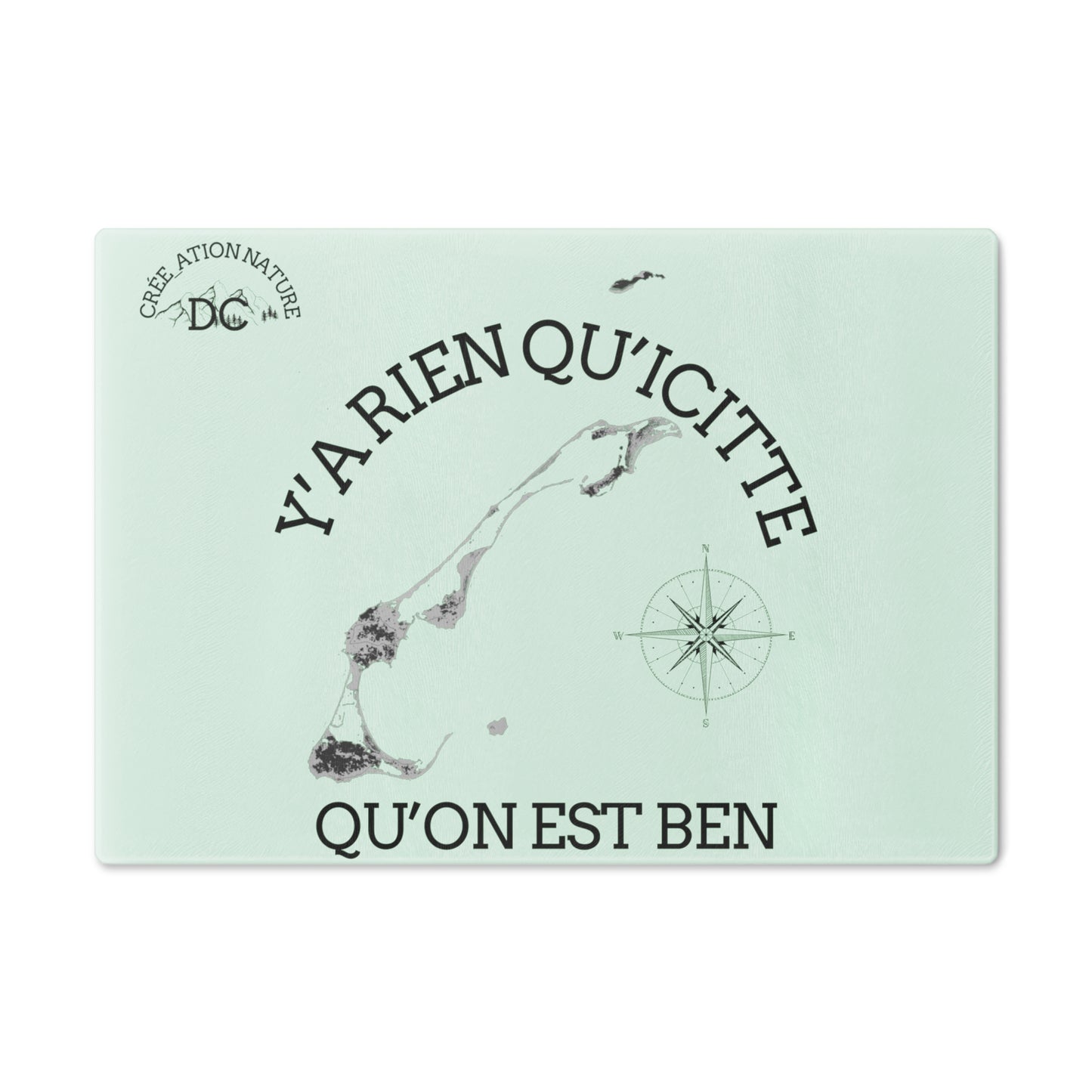 planche à découper en verre trempé-Coastal Cutting Board with Inspirational Quote -Crée_Ation Nature DC