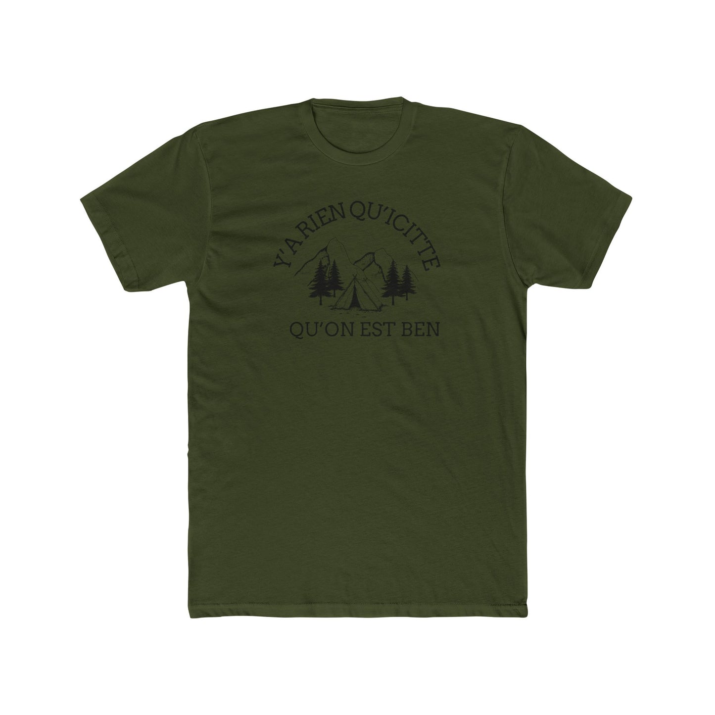 Adventure Vibes Unisex Cotton Crew Tee - "Y'a Rien Qu'icitte" - Perfect for Nature Lovers - Crée_ation Nature DC