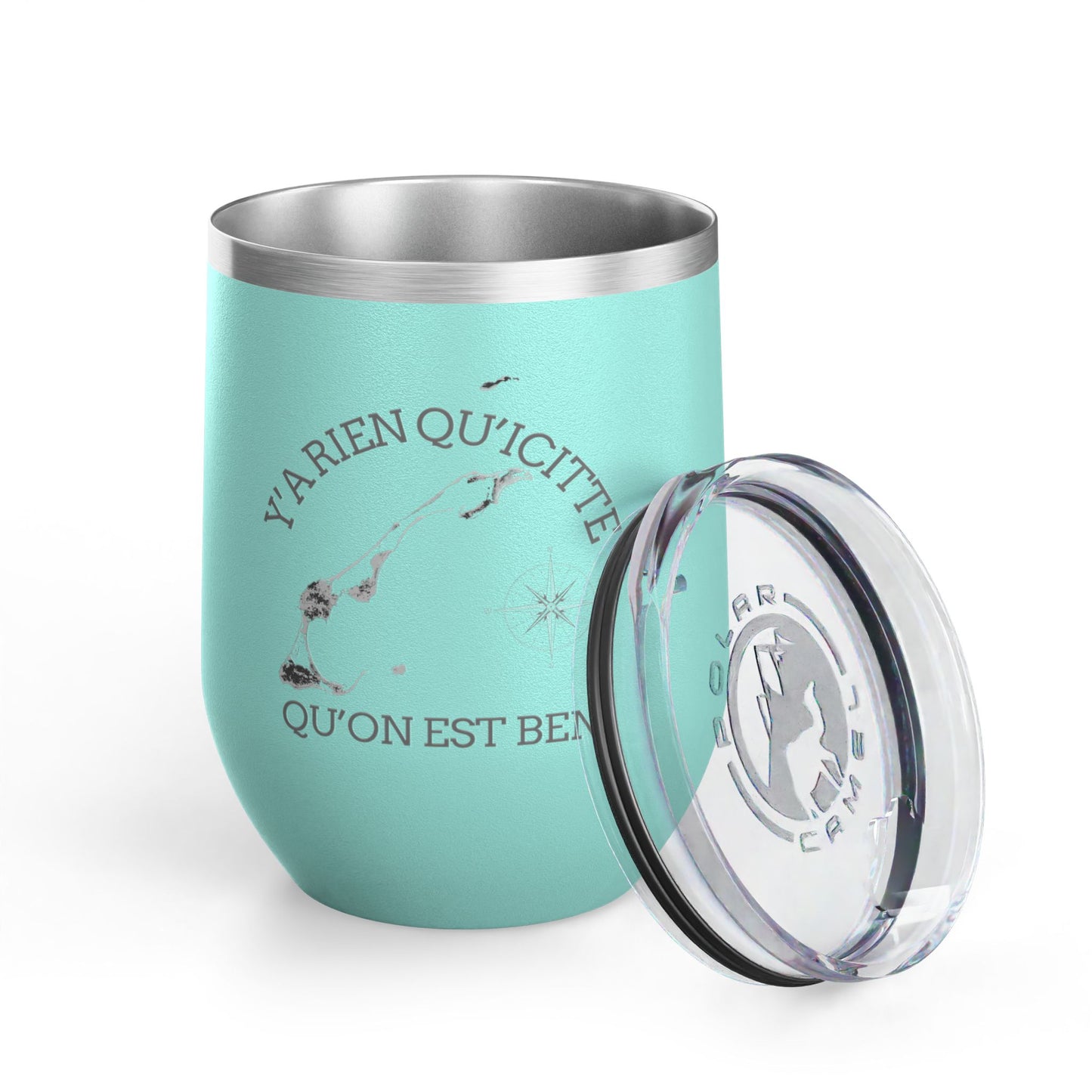 Adventure Awaits Wine Tumbler - 12oz Travel Cup with Motivational Quote Crée_ation Nature DC