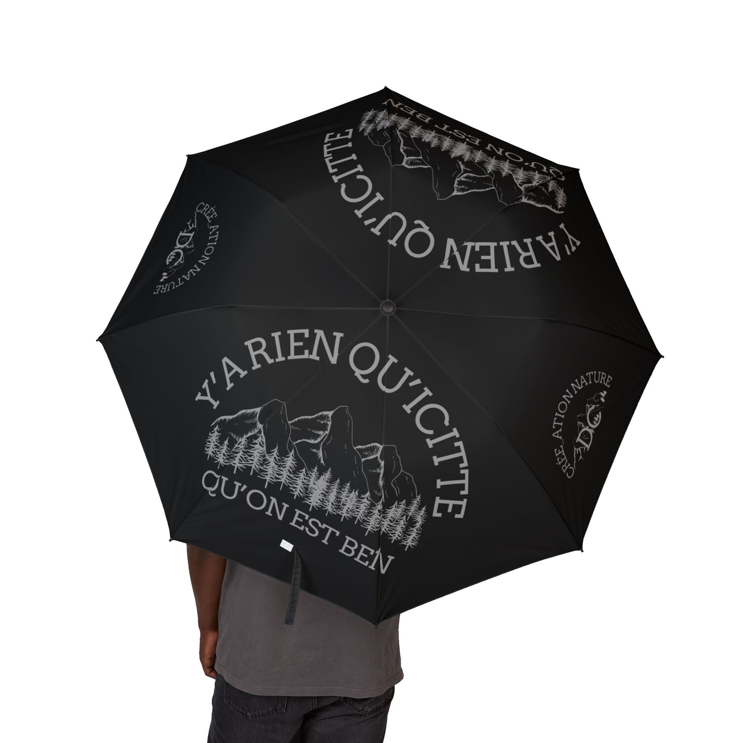parapluie pliable semi-automatique-Adventure Ready Semi-Automatic Foldable Umbrella with Mountain Design-Crée_Ation Nature DC