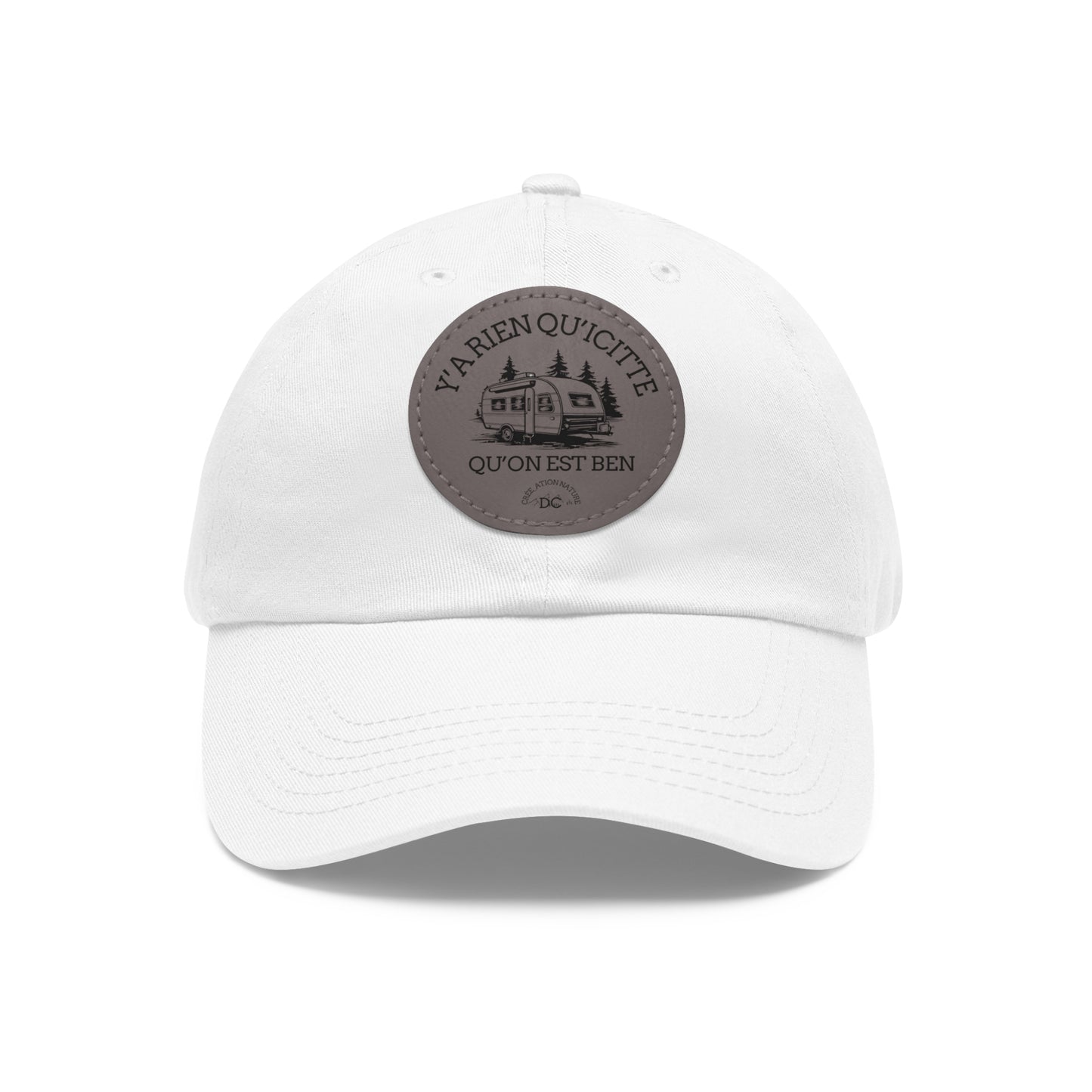 Casual Dad Hat with Leather Patch - "La Rien Qu'Quitte" - Crée_ation Nature DC