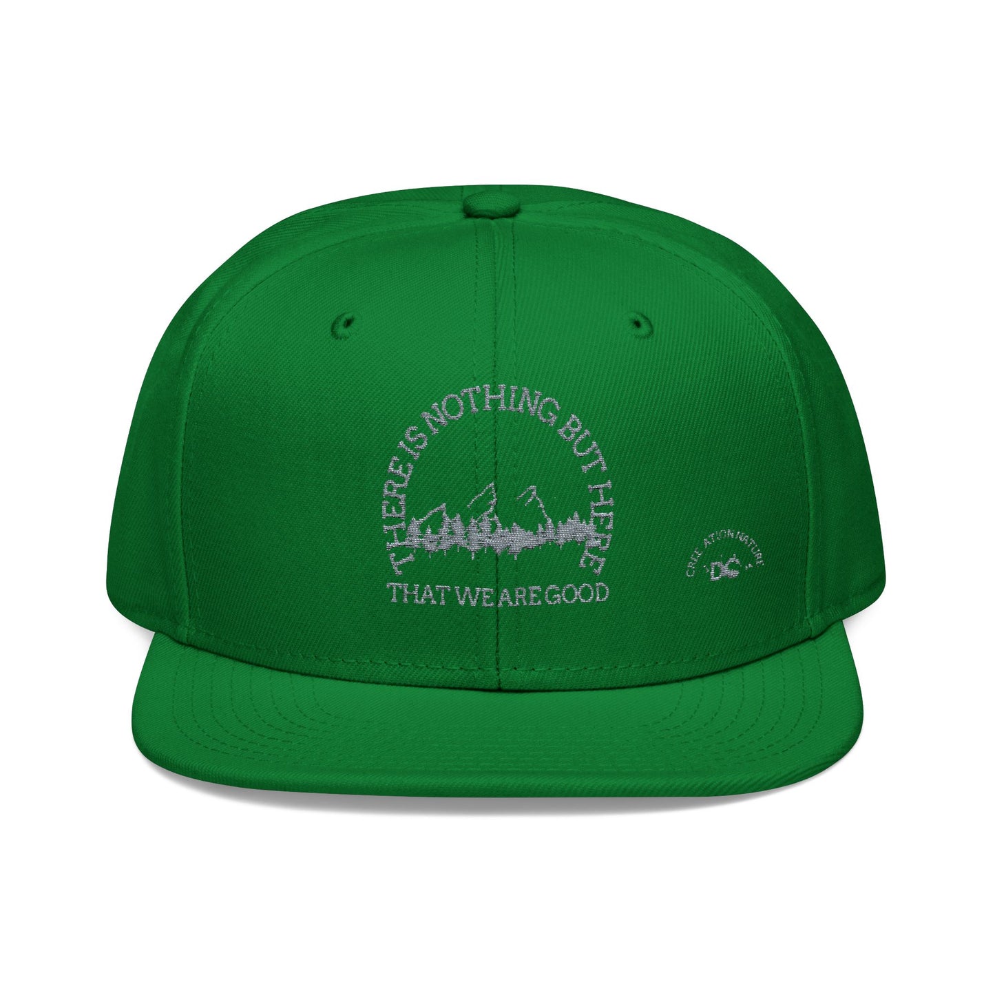 Embroidered Snapback Cap - "There Is Nothing But Here" - Crée_ation Nature Dc