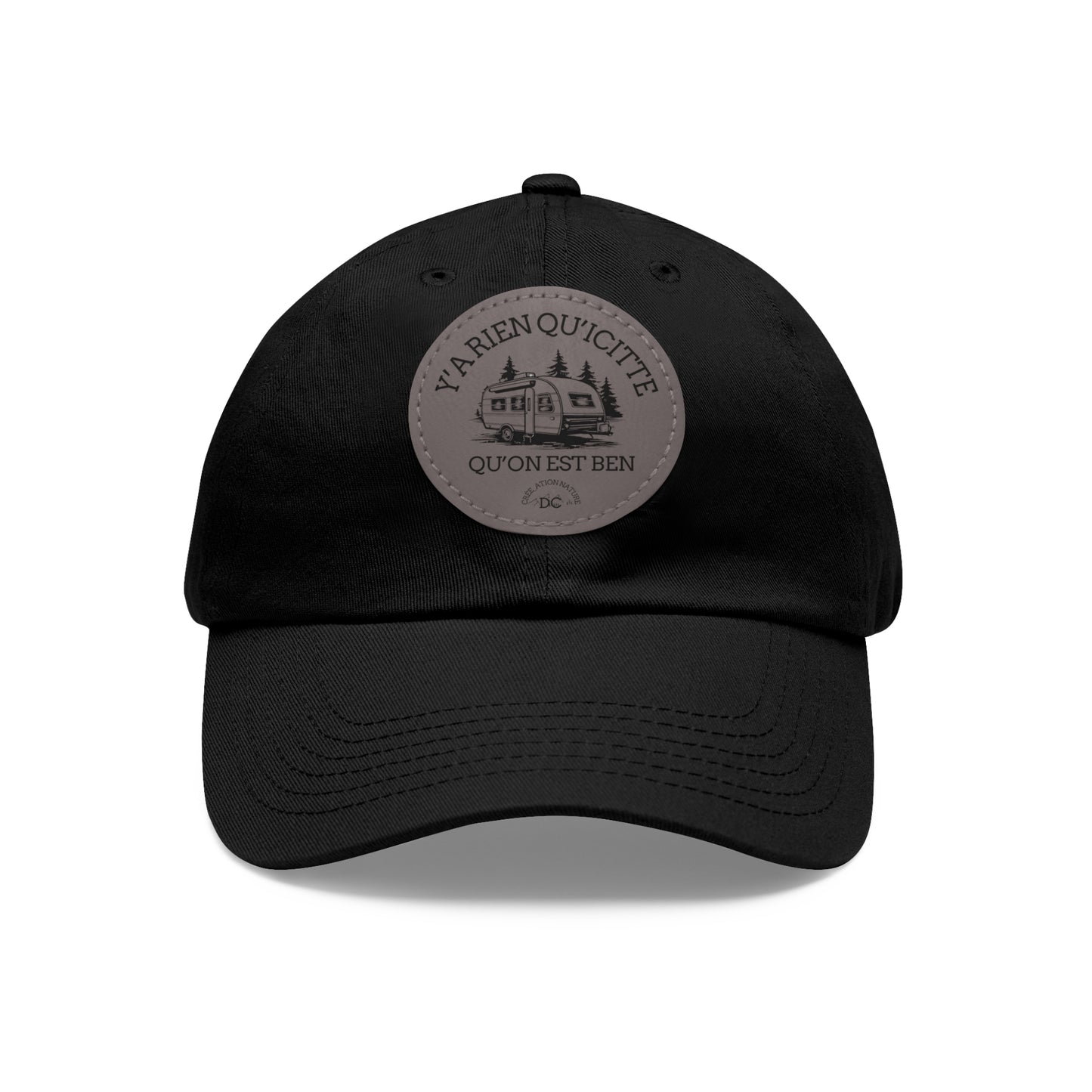 Casual Dad Hat with Leather Patch - "La Rien Qu'Quitte" - Crée_ation Nature DC