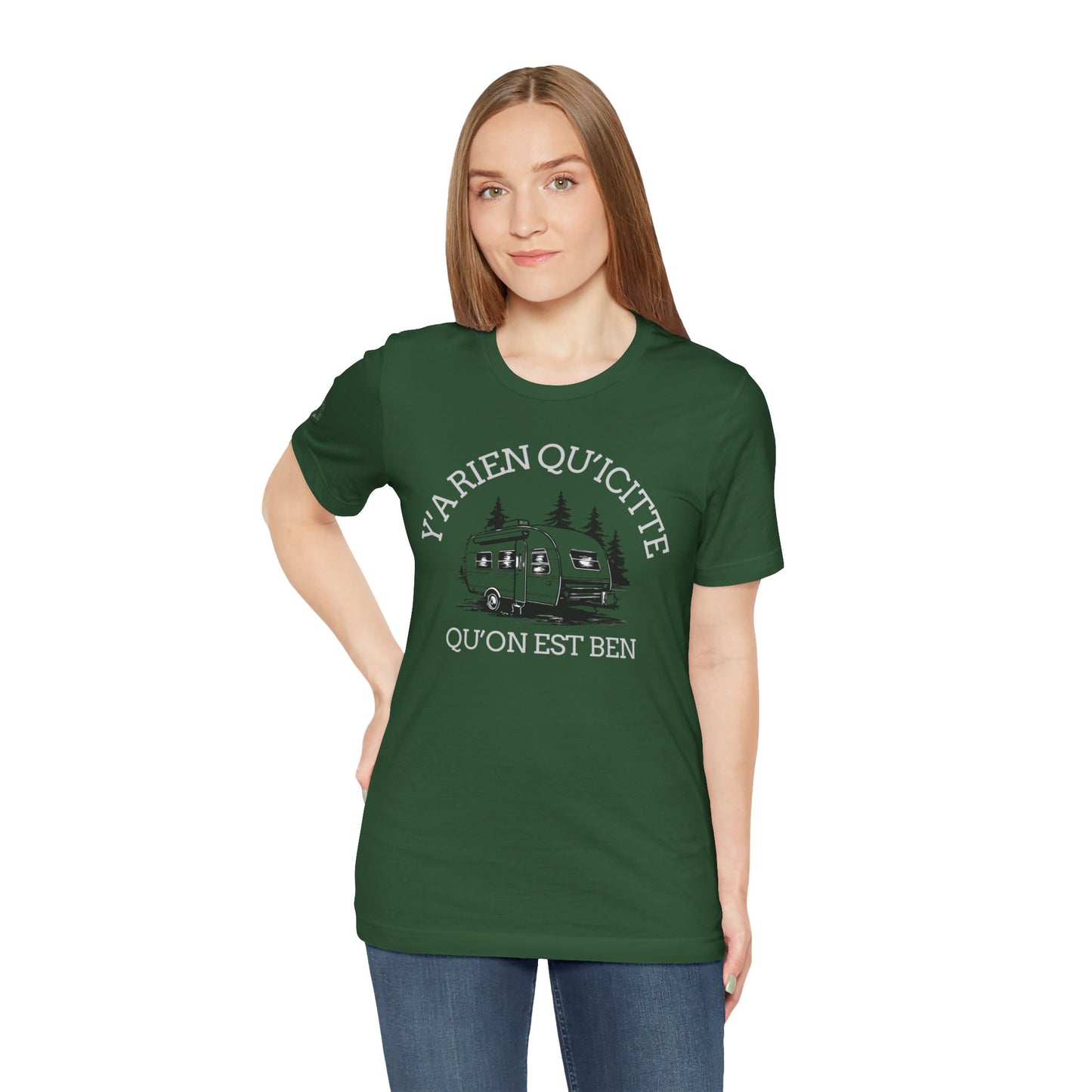 Retro Camping Graphic Tee - "Y'a Rien Quitté" - Crée_ation Nature DC