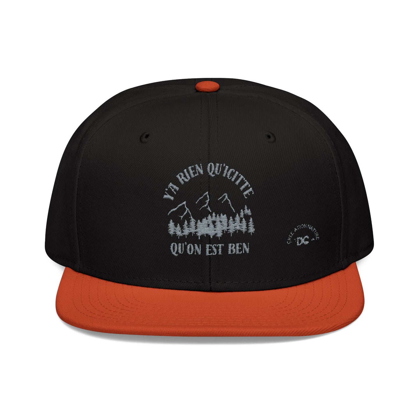 Embroidered Mountain Snapback Cap - Outdoor Adventure Hat -Crée_ation Nature DC