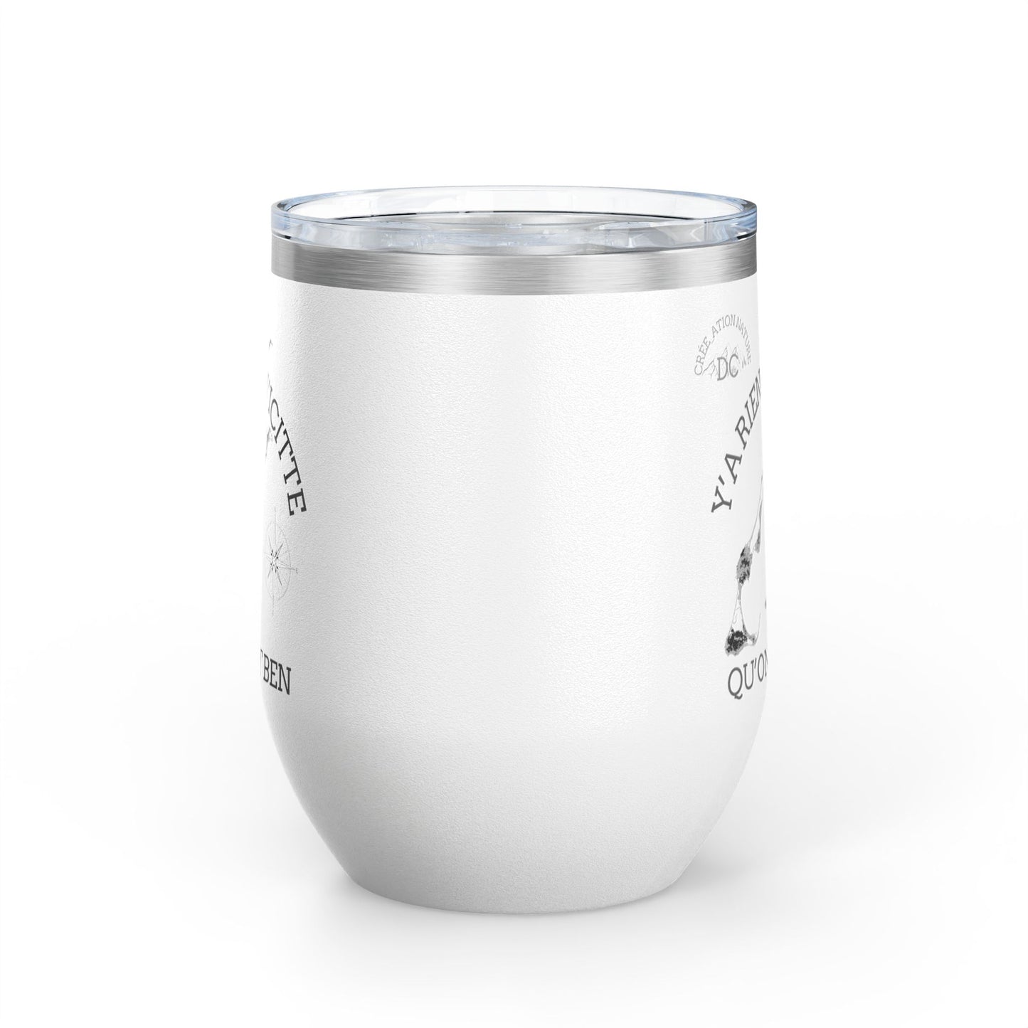 Adventure Awaits Wine Tumbler - 12oz Travel Cup with Motivational Quote Crée_ation Nature DC