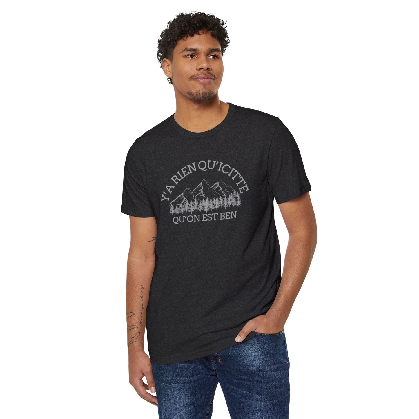 Eco-Friendly Mountain Vibes T-Shirt | Unisex Organic Tee for Nature Lovers -Crée_ation Nature DC