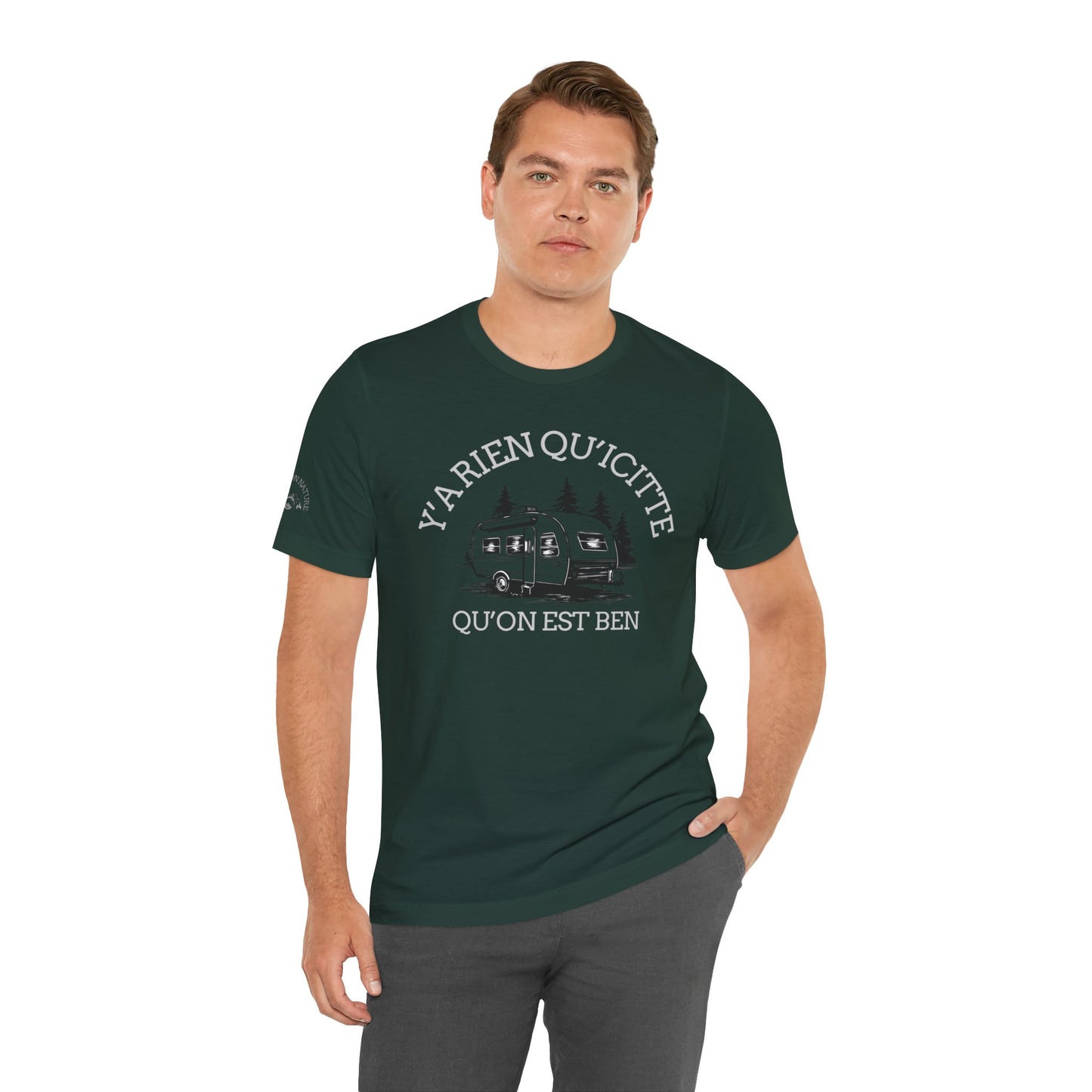 Retro Camping Graphic Tee - "Y'a Rien Quitté" - Crée_ation Nature DC