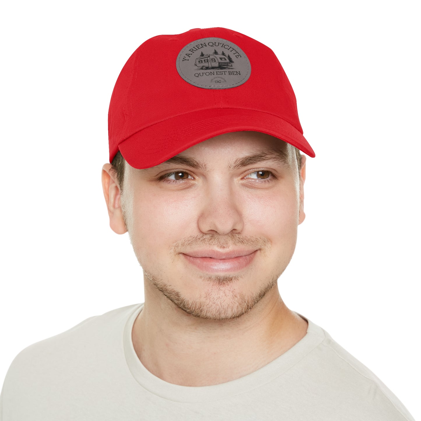 Casual Dad Hat with Leather Patch - "La Rien Qu'Quitte" - Crée_ation Nature DC
