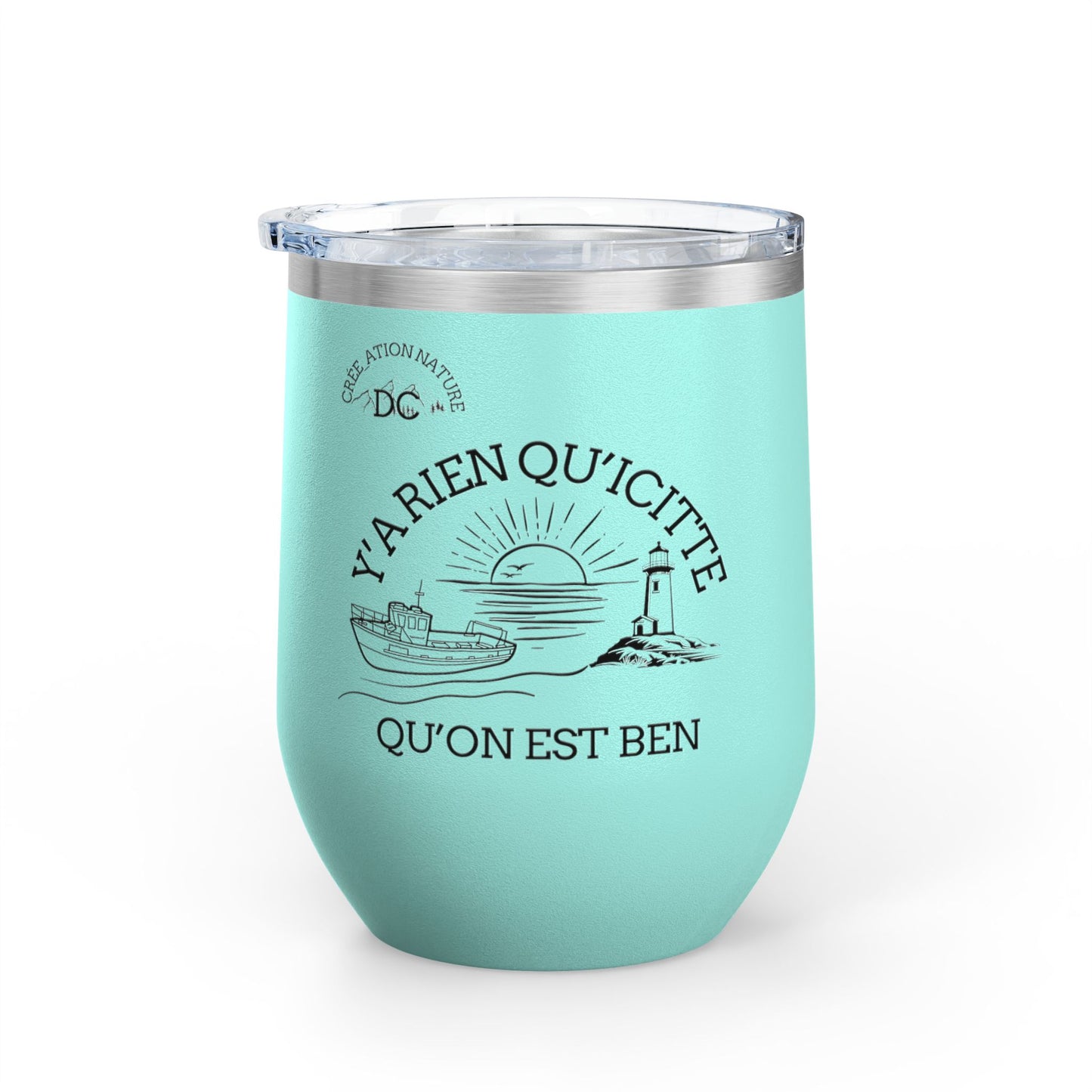 Chic Wine Tumbler - 12oz Inspirational Travel Mug with Nautical Design - Crée_ation Nature DC