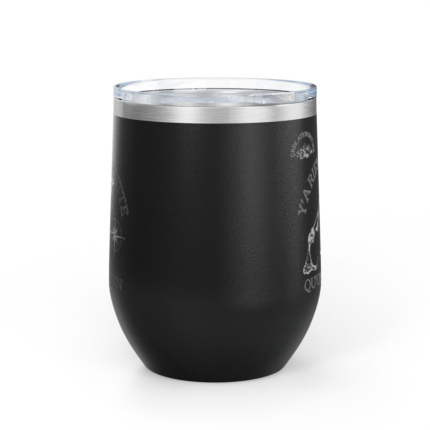 Adventure Awaits Wine Tumbler - 12oz Travel Cup with Motivational Quote Crée_ation Nature DC
