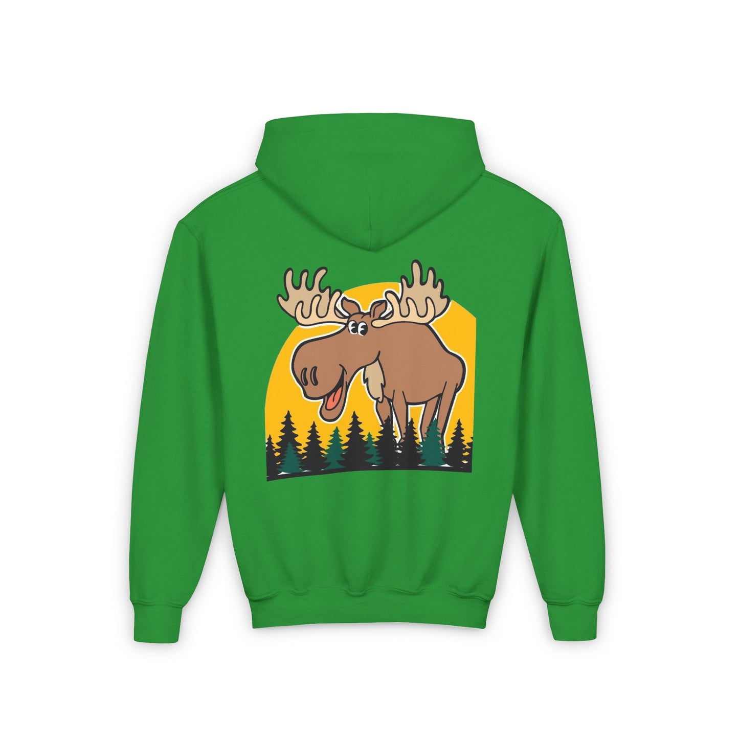Youth Heavy Blend Hooded Sweatshirt - Cree_ation Nature Moose Design