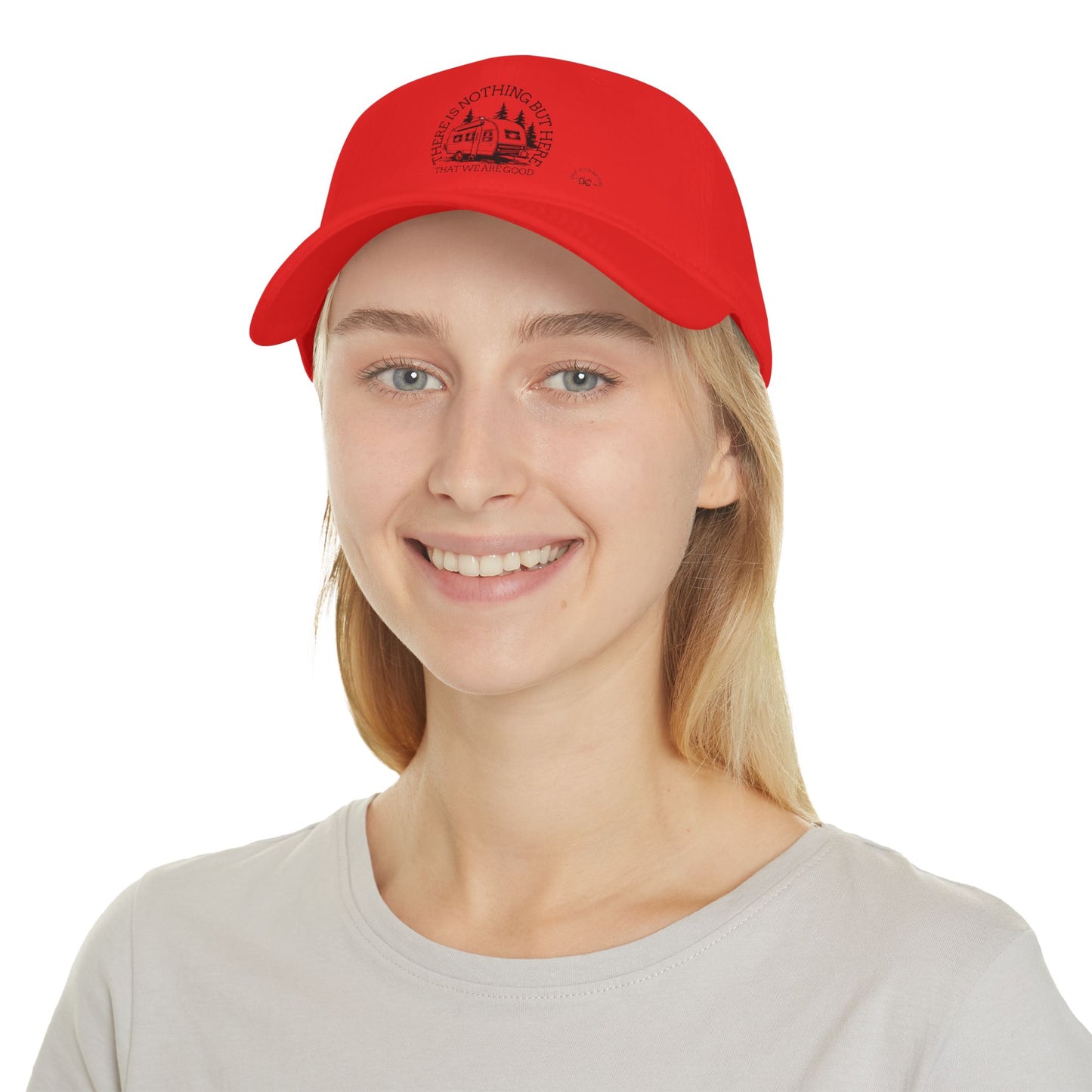 Casquette Adventure Awaits Baseball Cap - ‘There is Nothing But Here’ Red Cap for Outdoor Lovers - Crée_ation Nature DC