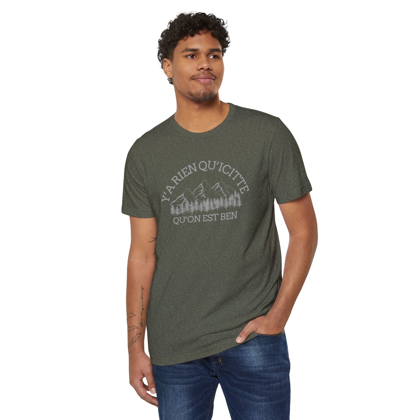 Eco-Friendly Mountain Vibes T-Shirt | Unisex Organic Tee for Nature Lovers -Crée_ation Nature DC