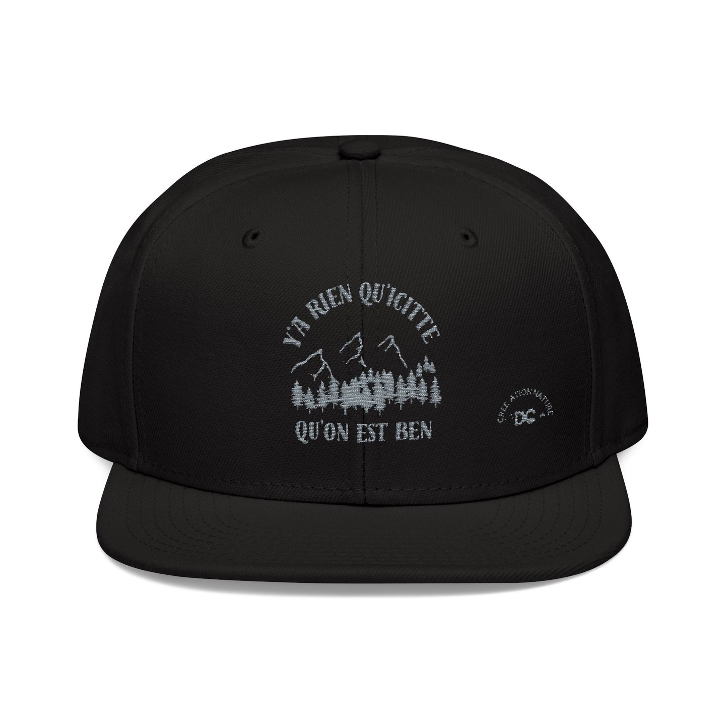 Embroidered Mountain Snapback Cap - Outdoor Adventure Hat -Crée_ation Nature DC