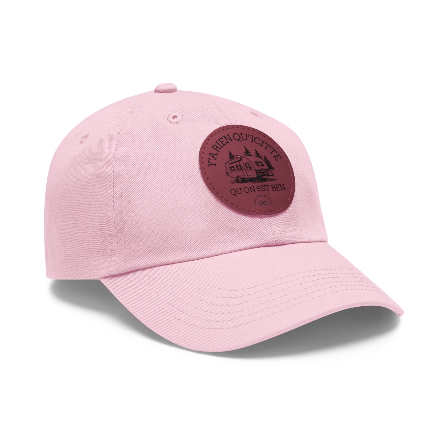 Casual Dad Hat with Leather Patch - "La Rien Qu'Quitte" - Crée_ation Nature DC