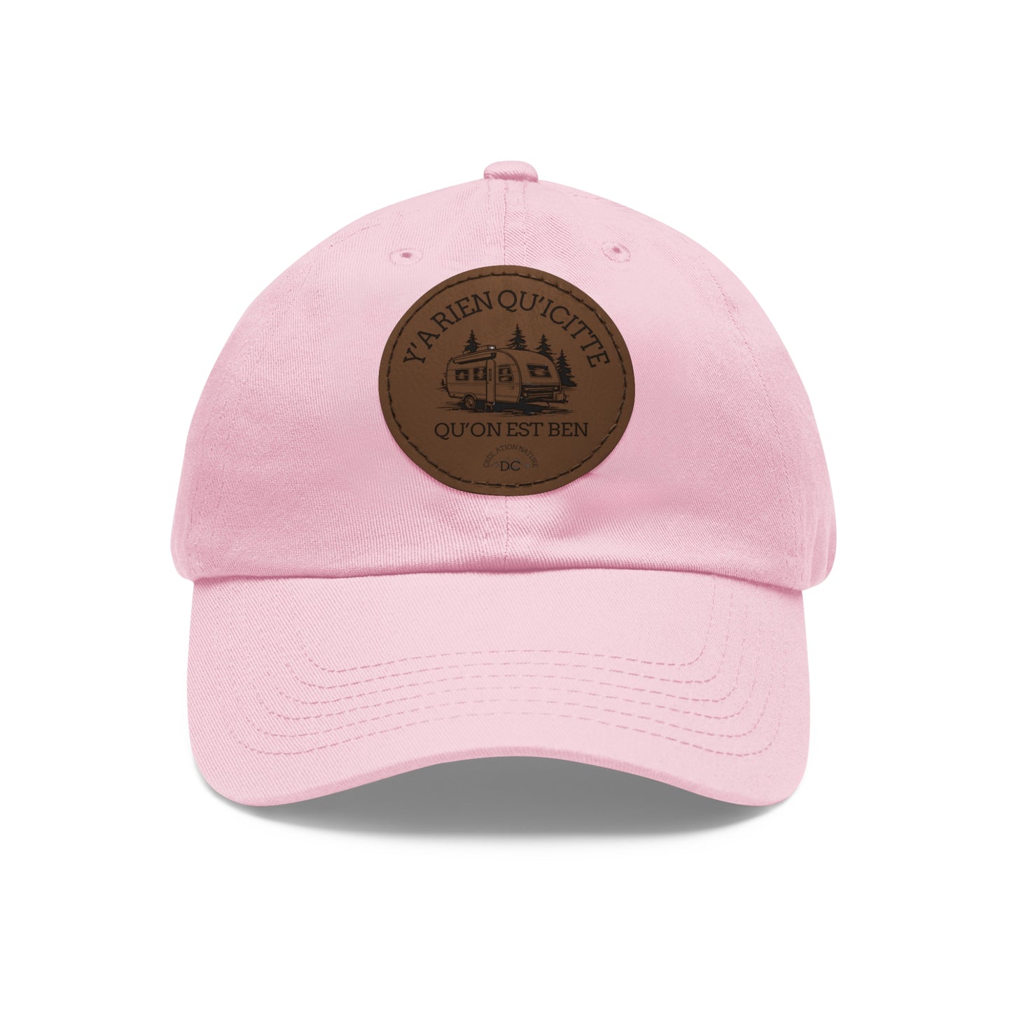 Casual Dad Hat with Leather Patch - "La Rien Qu'Quitte" - Crée_ation Nature DC