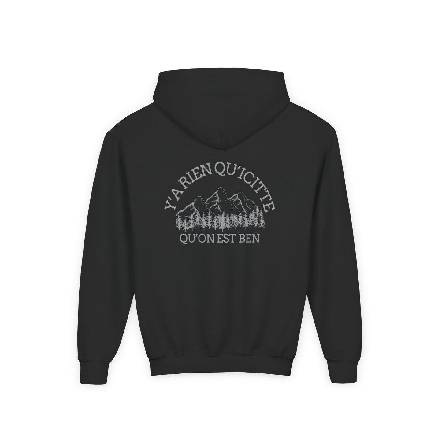 Youth Heavy Blend Hooded Sweatshirt - 'Creation Nature' & 'Ya Rien Quitté' Nature Inspired Design Crée_ation Nature DC