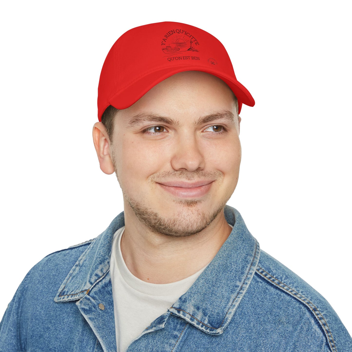 Casual Red Baseball Cap - "Y'A RIEN QU'Y'ACITTE" Inspirational Design - Crée_ation Nature DC