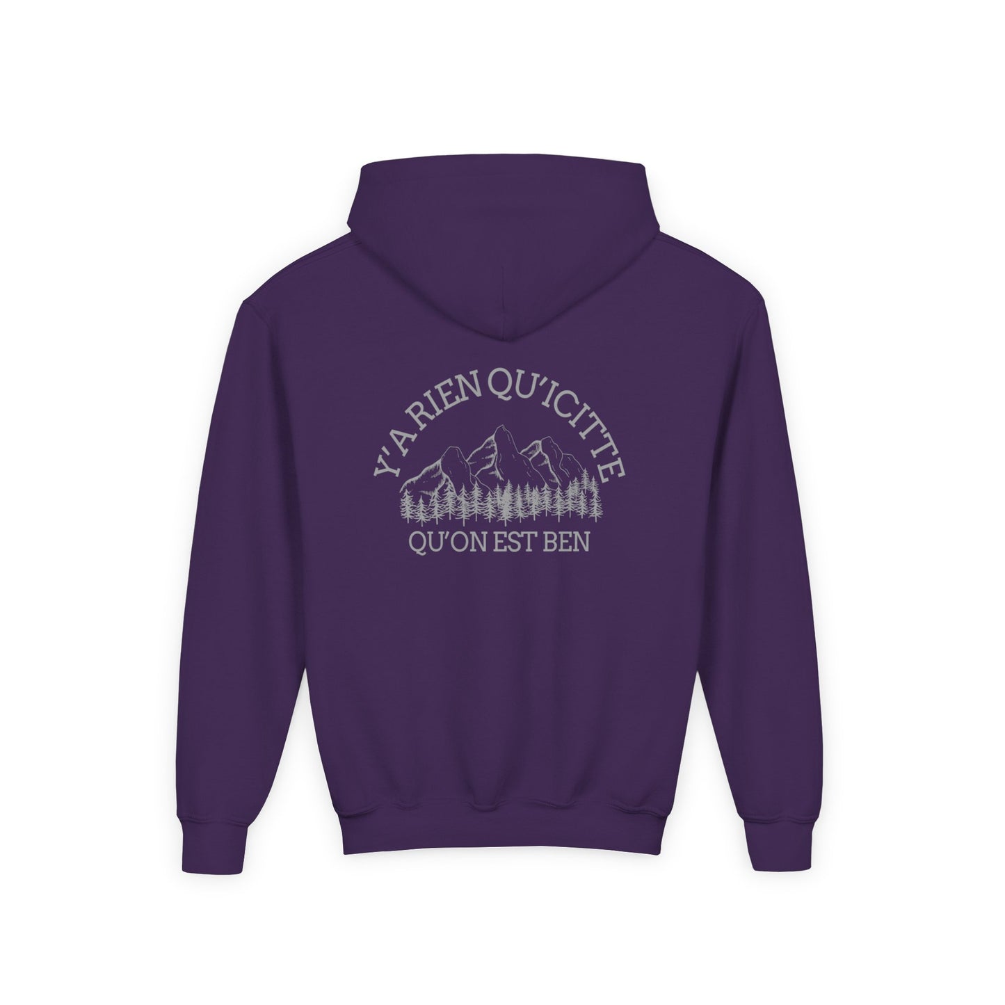Youth Heavy Blend Hooded Sweatshirt - 'Creation Nature' & 'Ya Rien Quitté' Nature Inspired Design Crée_ation Nature DC