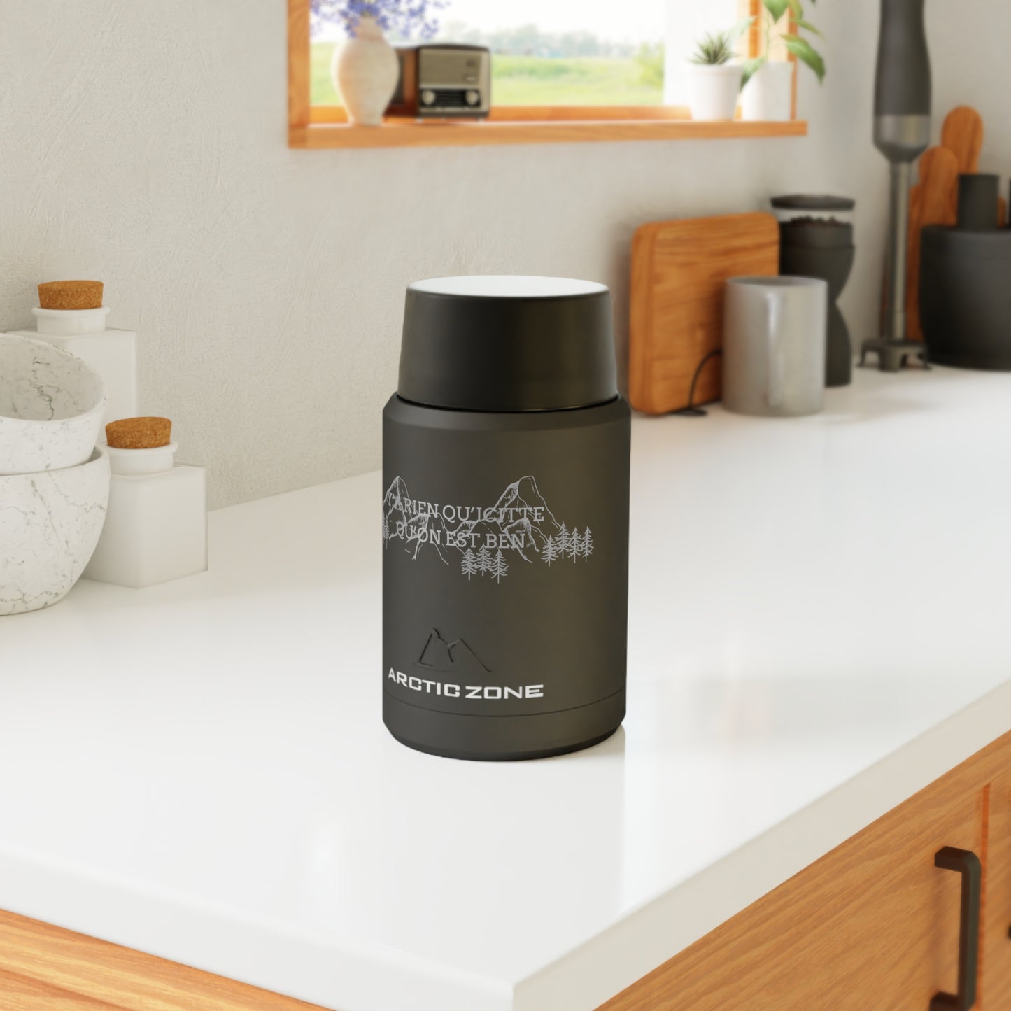 Thermos en Acier inoxydable à double paroi - Outdoor Adventure Thermos with Mountain Design