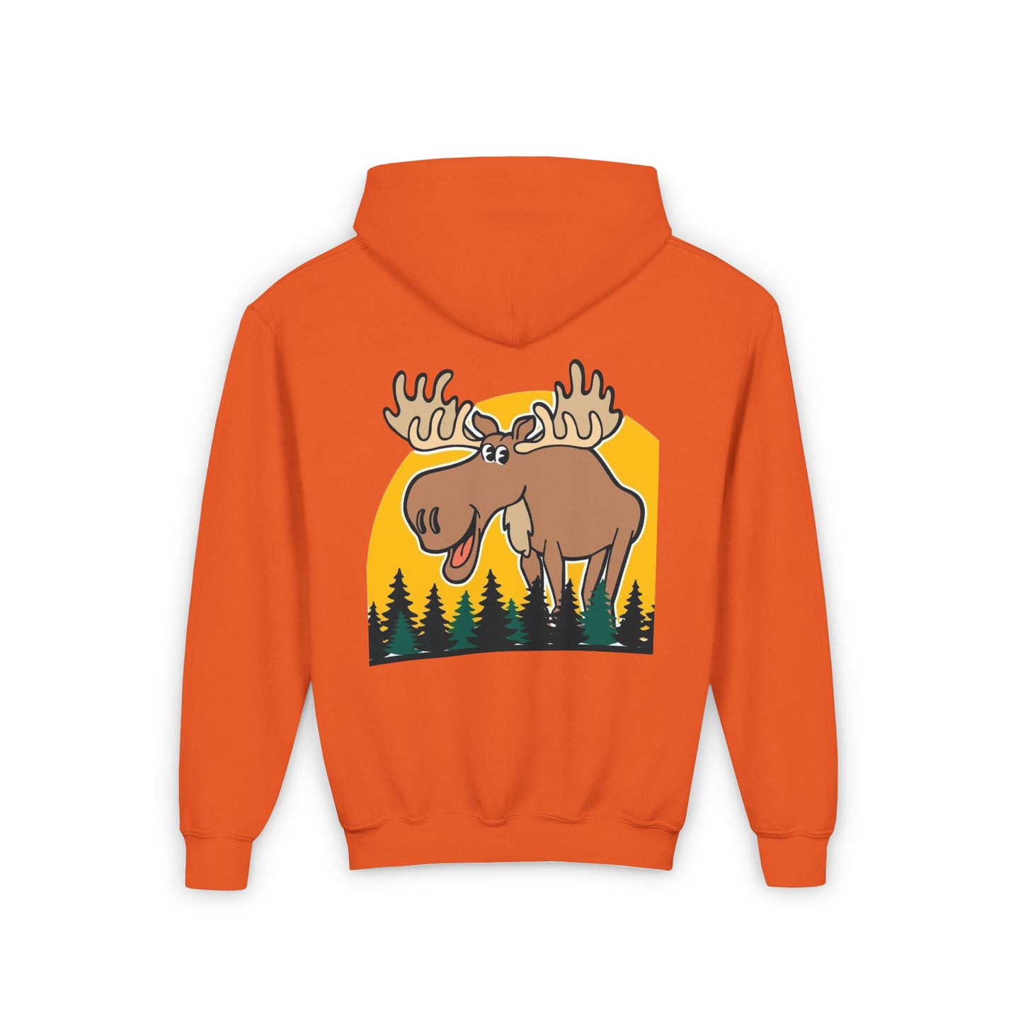 Youth Heavy Blend Hooded Sweatshirt - Cree_ation Nature Moose Design